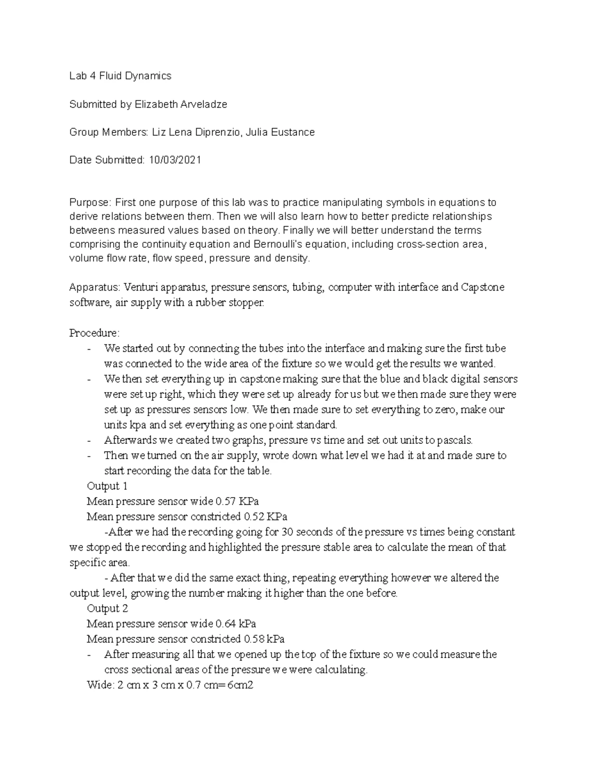 Fluid Statics Lab Report: Buoyancy and Hydrostatic Pressure Analysis ...