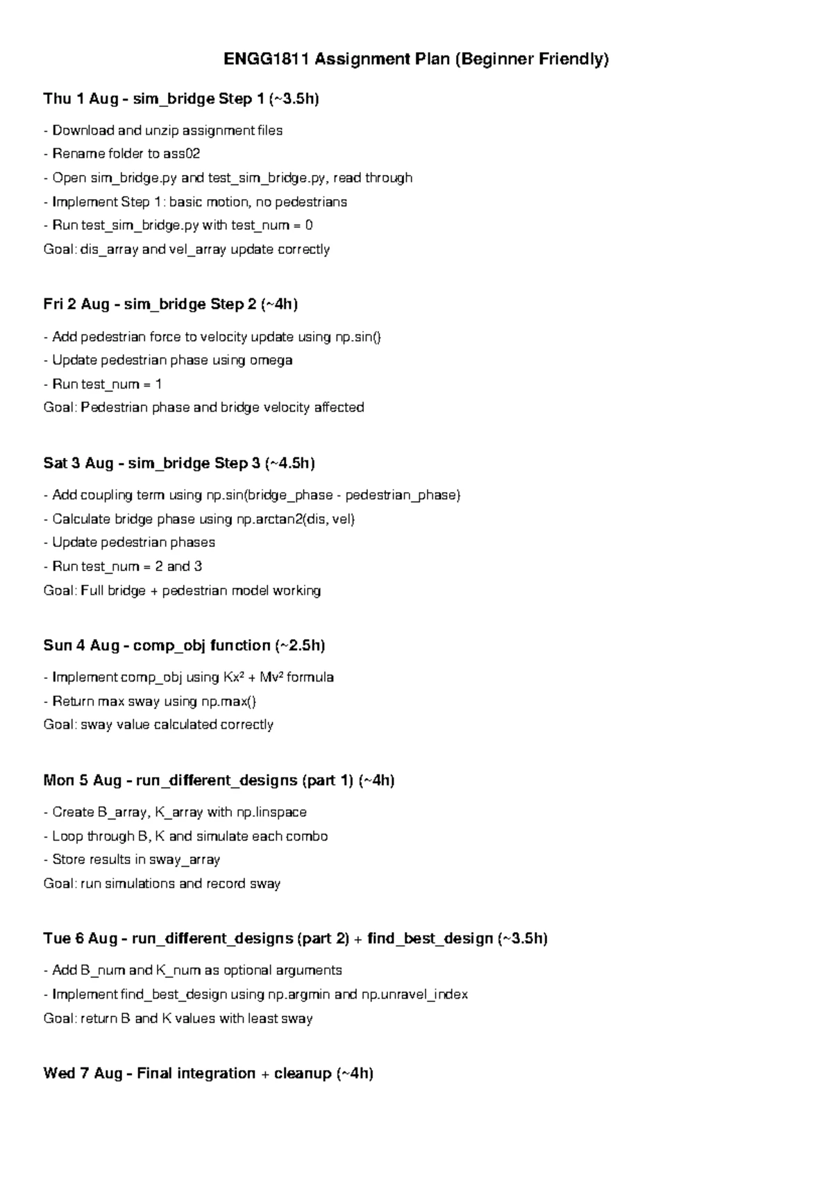 ENGG1811 Computing for Engineers: Lecture Notes on Programming Concepts ...