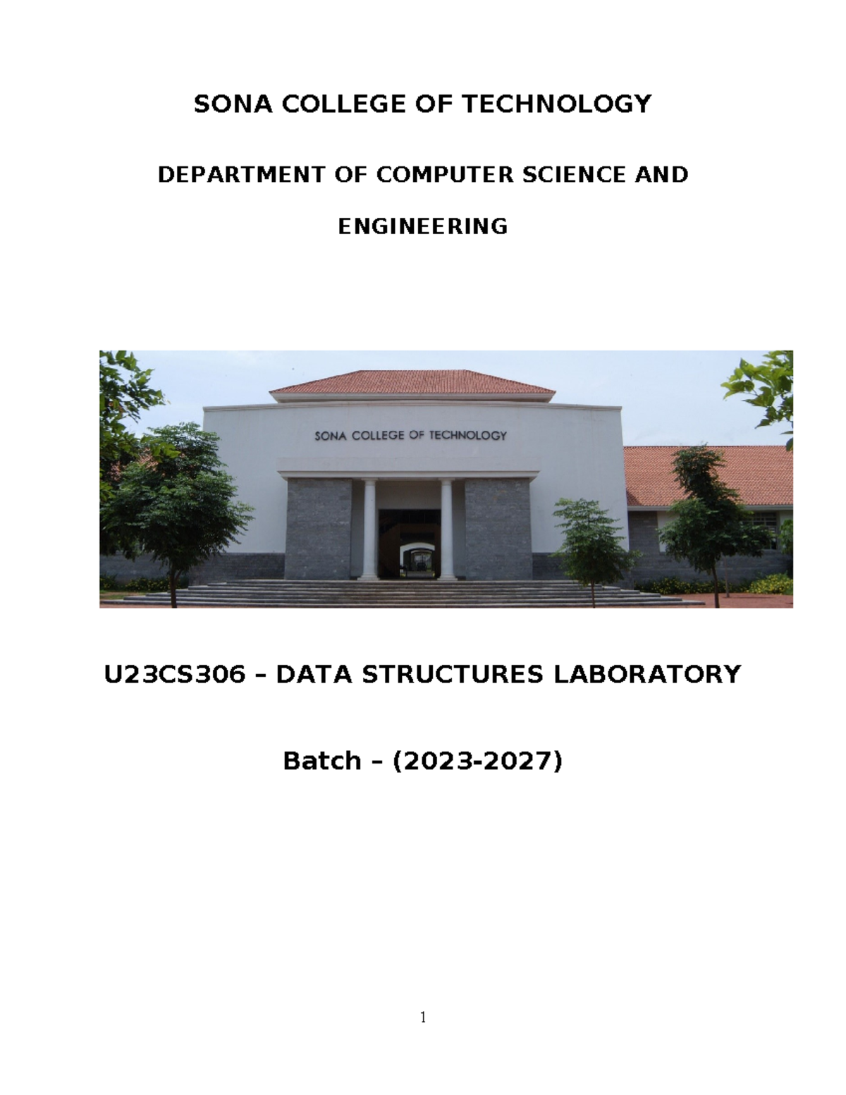 U23CS306 Data Structures Lab: Implementation of Linked Lists and Stacks ...