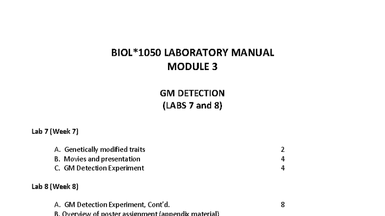 LAB 3: GM Detection Experiments & Poster Guidelines (Labs 7 & 8) - Studocu