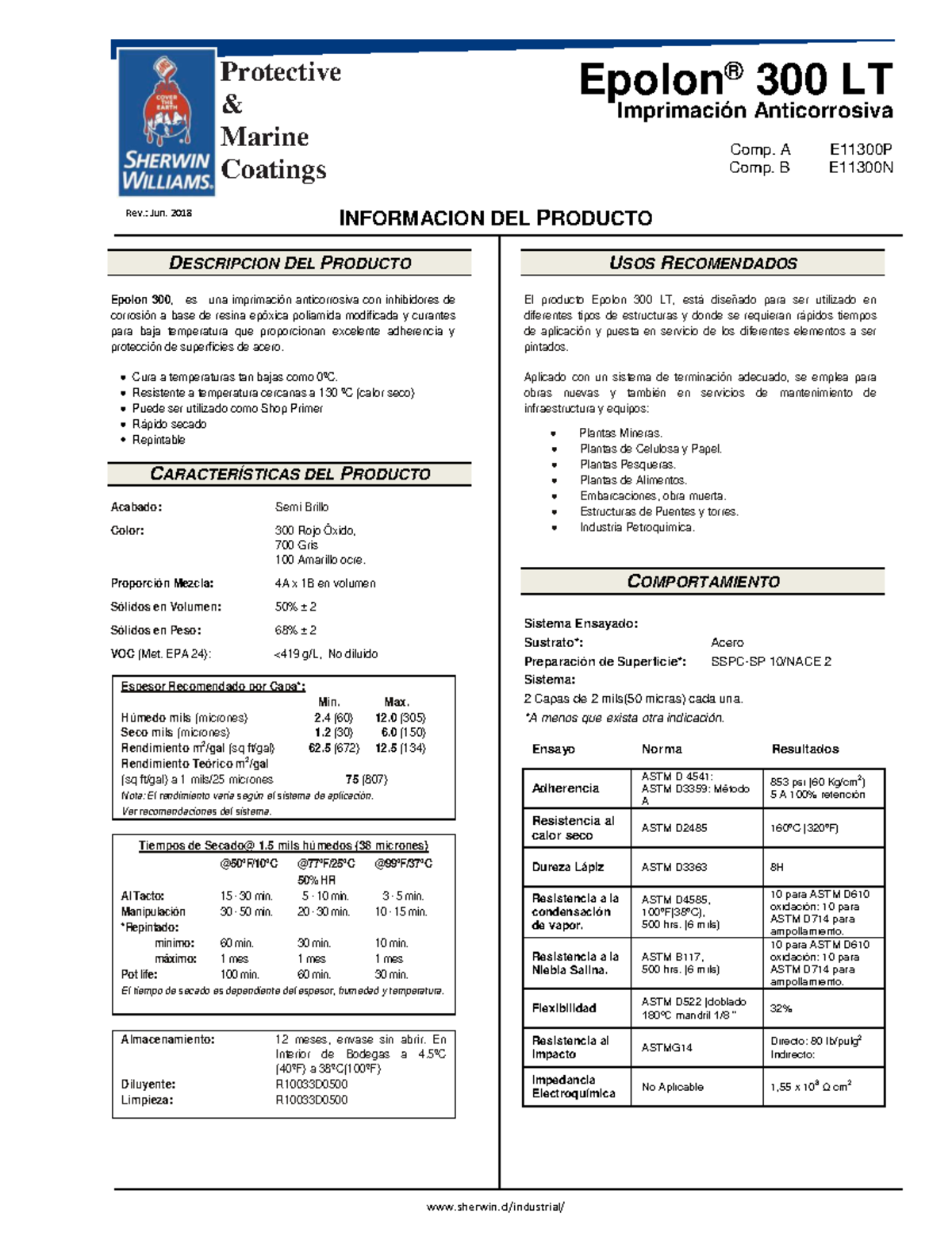 Ficha Técnica Epolon 300LT Anticorrosivo E11300 - Jun 2018 - Studocu