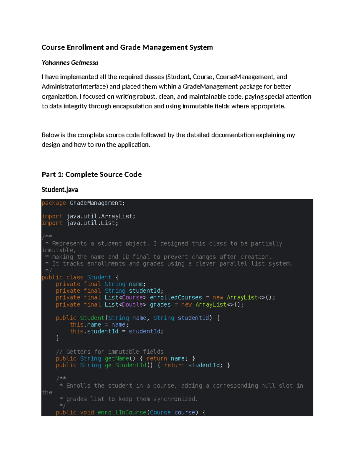Programming 2: Course Enrollment & Grade Management System - Studocu