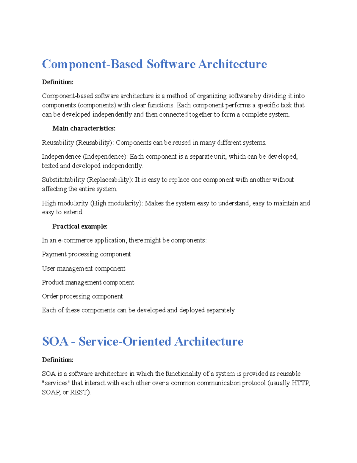 Software Architecture Overview: Key Concepts and SOA Principles - Studocu