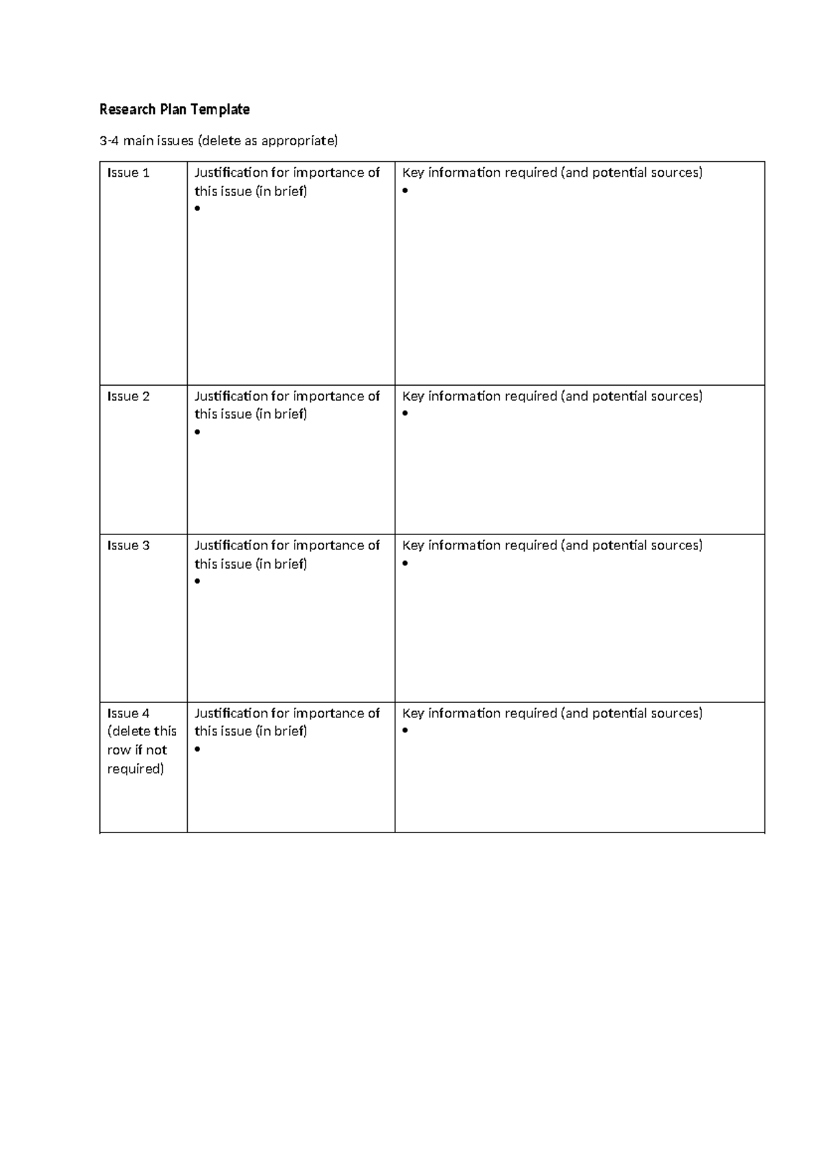 Research Plan Template - Studocu