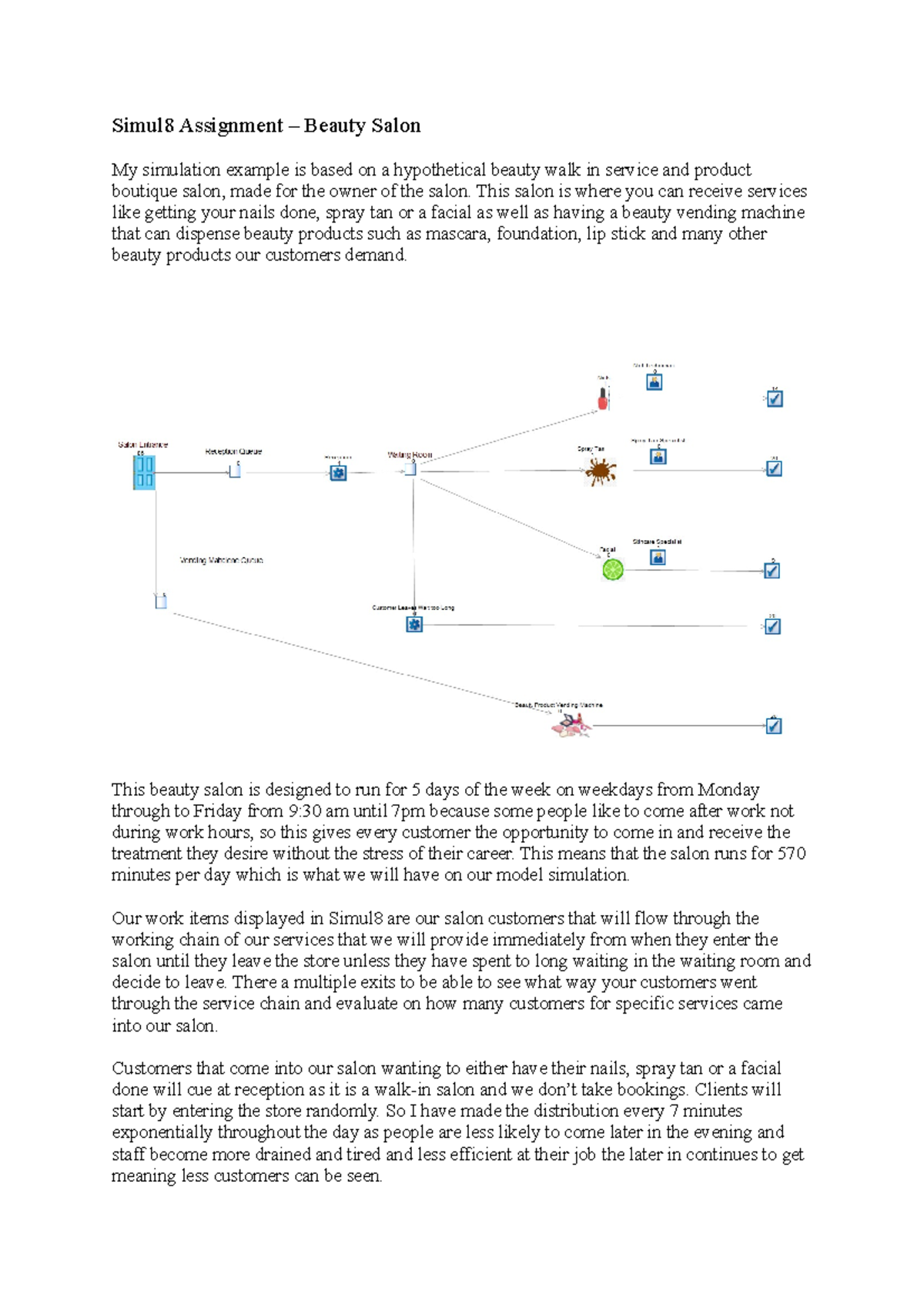 Simulation Assignment - Beauty Salon Optimization and Analysis - Studocu