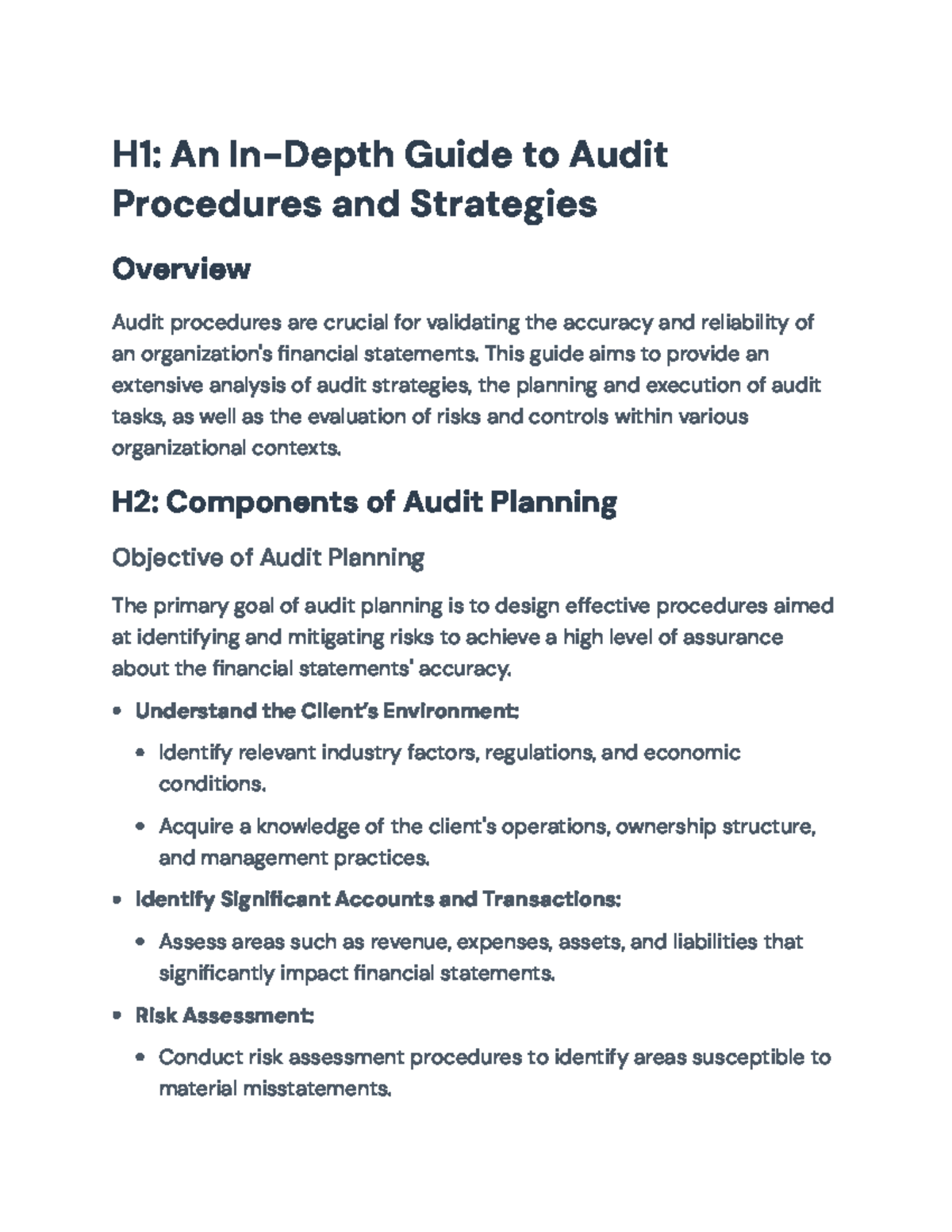 Audit Procedures and Strategies: An In-Depth Guide on Risk Assessment ...