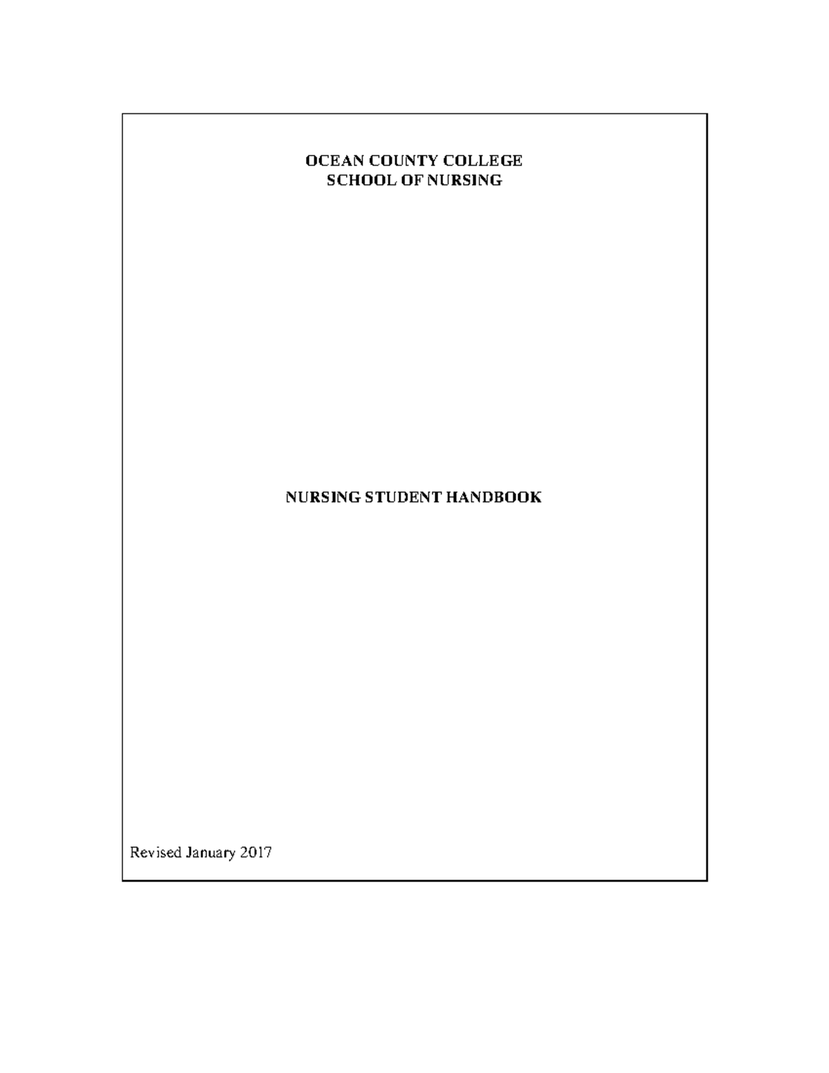 OCC Nursing Student Handbook - A.A.S. Program Guidelines (Spring 2017 ...
