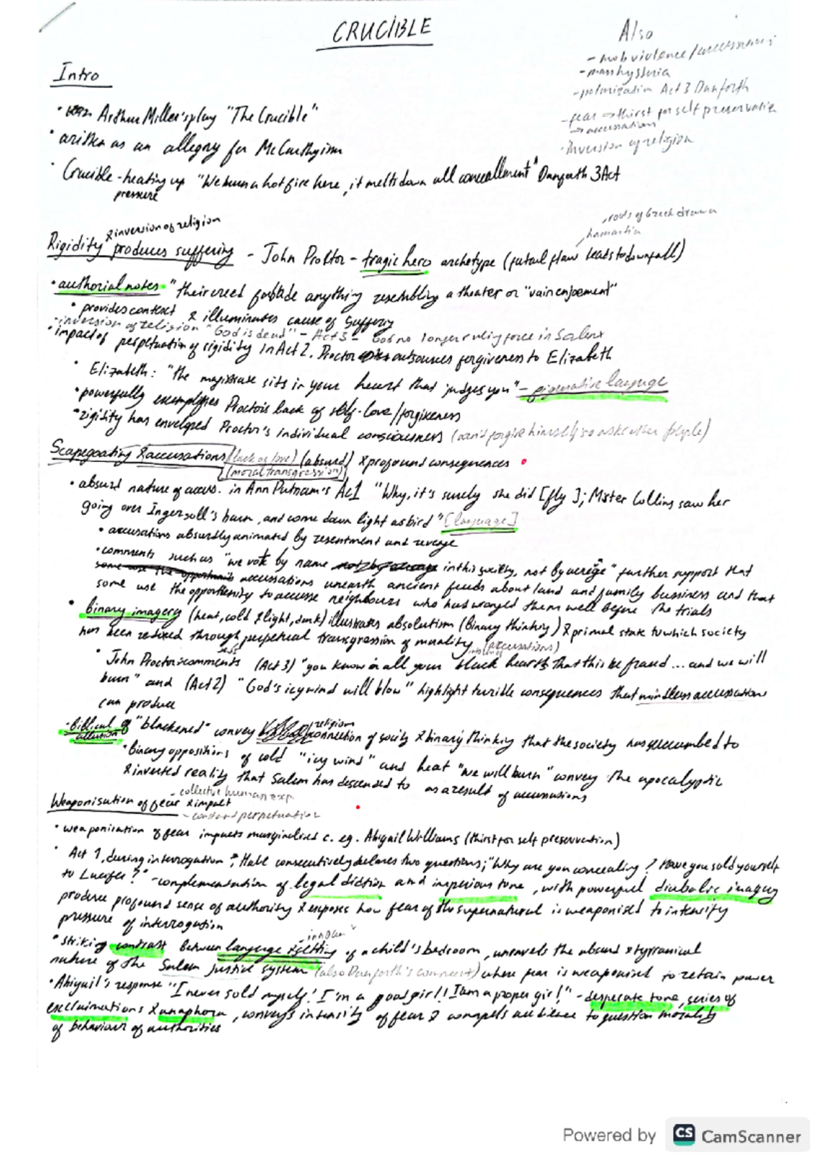 Crucible: Condensed Summary in 5 Key Paragraphs - Studocu