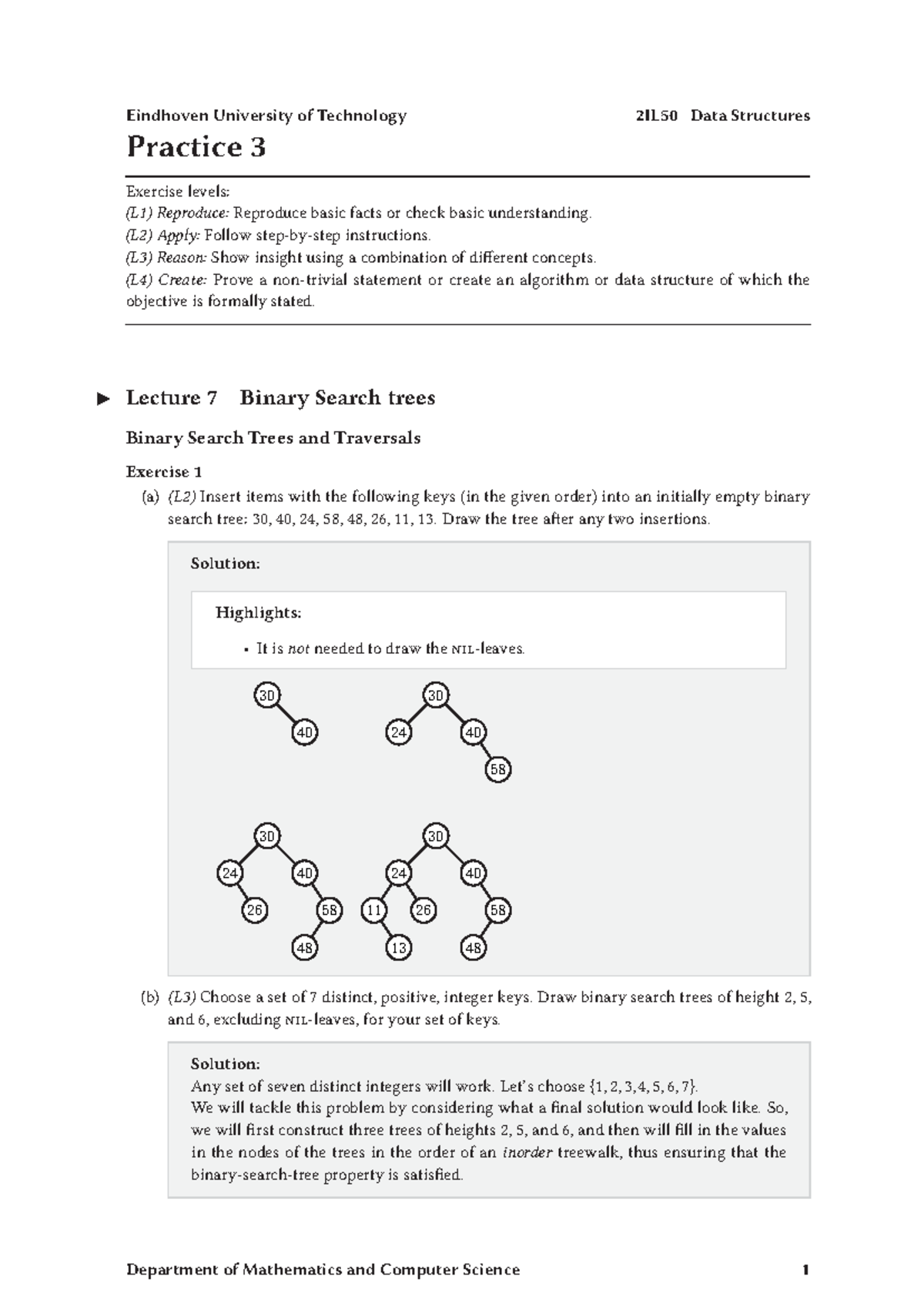 P3 Solutions for Data Structures (2IL50) - Eindhoven University ...