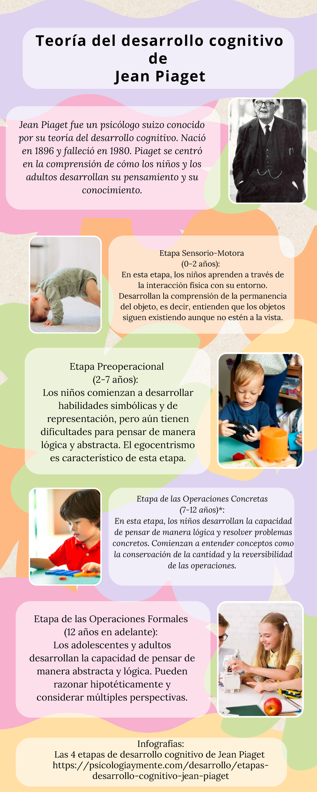 Infografía sobre las Etapas del Desarrollo Cognitivo de Piaget - Studocu