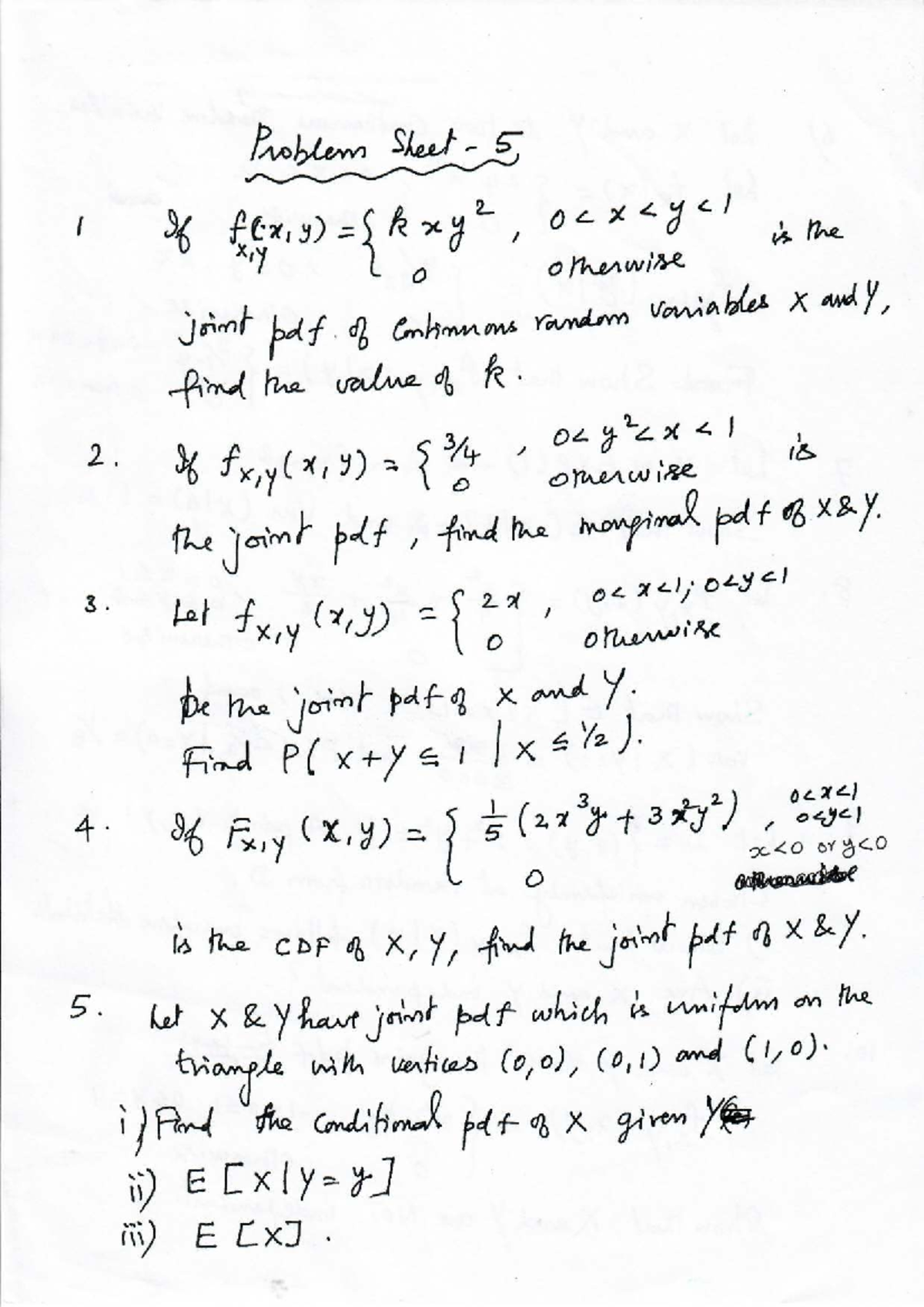 PS5 - Joint PDF Problems and Solutions - Studocu
