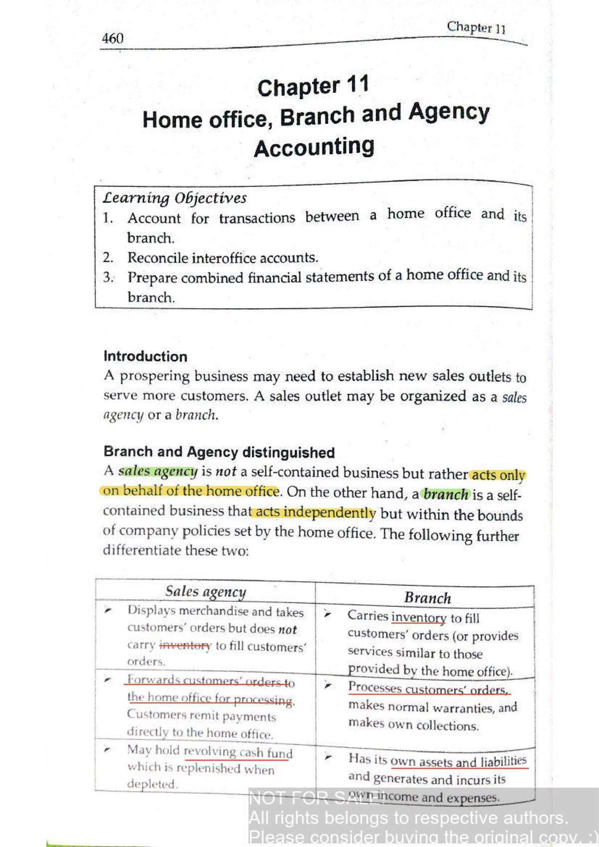 Home Office and Branch Agency Accounting: Chapter 11 Overview ...