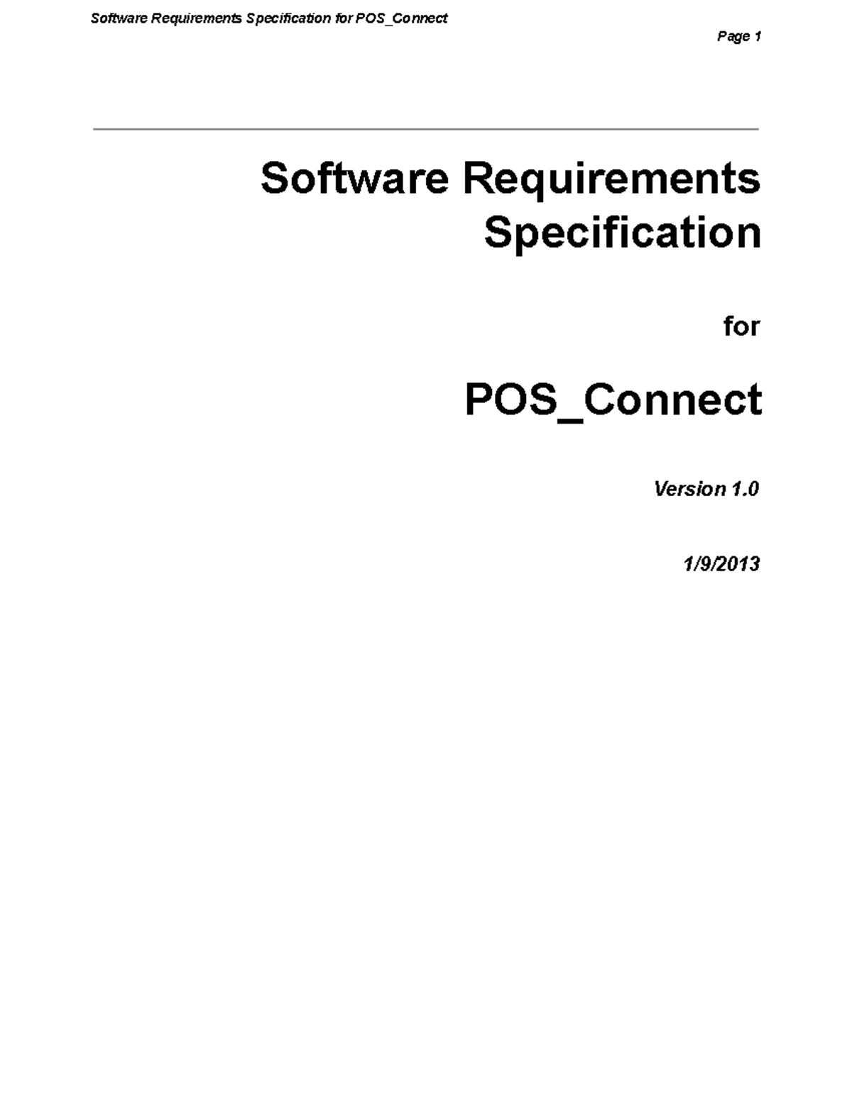 POS_Connect SRS Document - Software Requirements Specification - Studocu