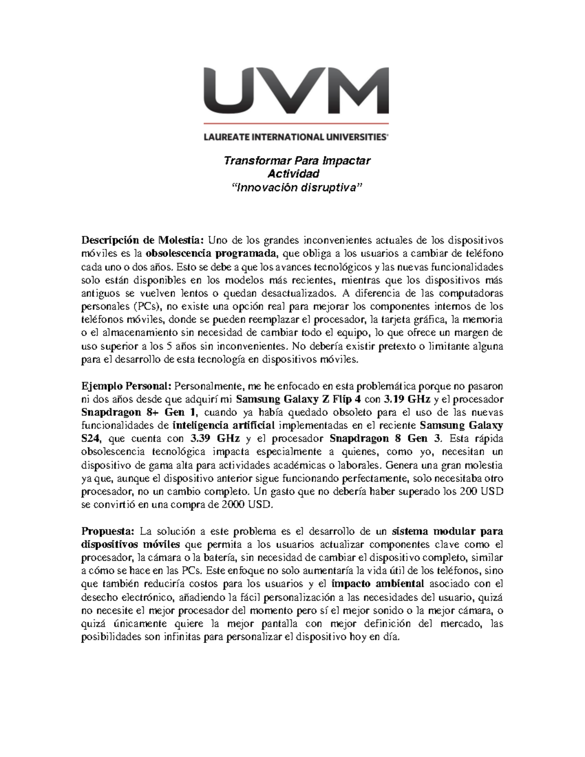 Actividad 1. Innovación disruptiva - Transformar Para Impactar ...