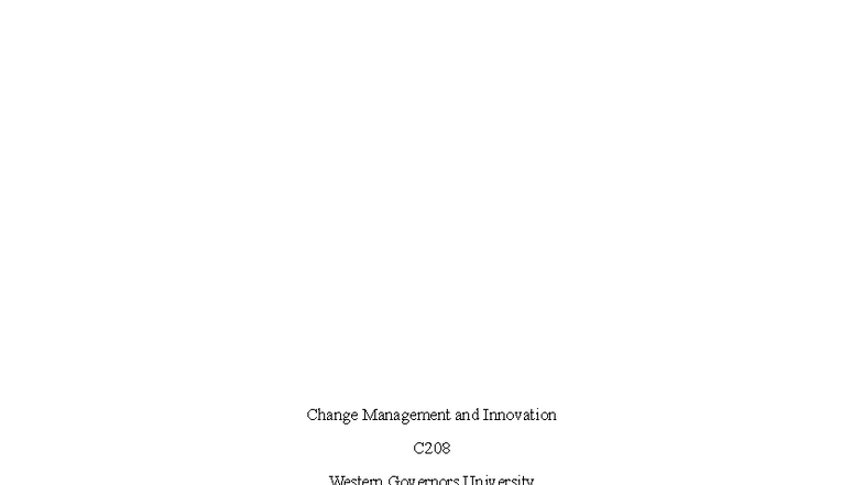 C208 Task 1: Change Management and Innovation Strategy at FedEx - Studocu