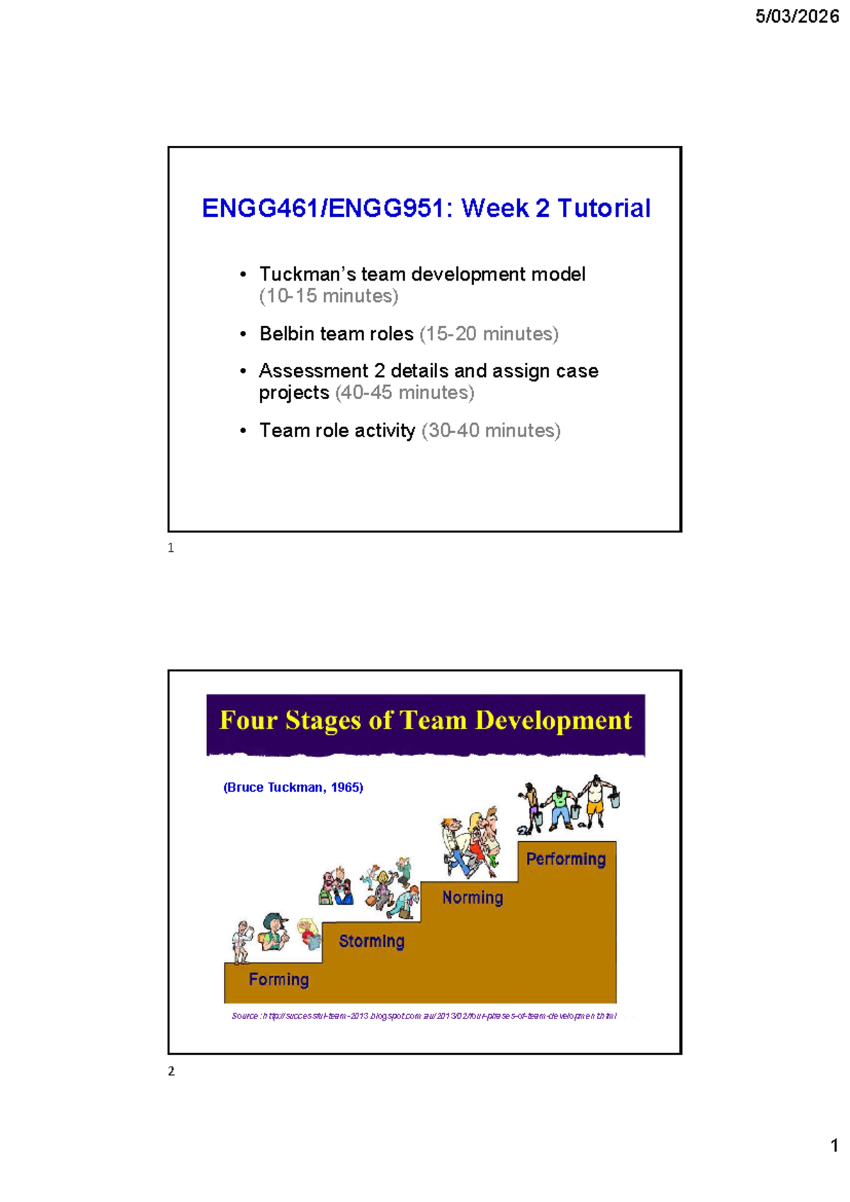 ENGG461 Week 2 Tutorial: Team Development & Project Assessment Insights ...