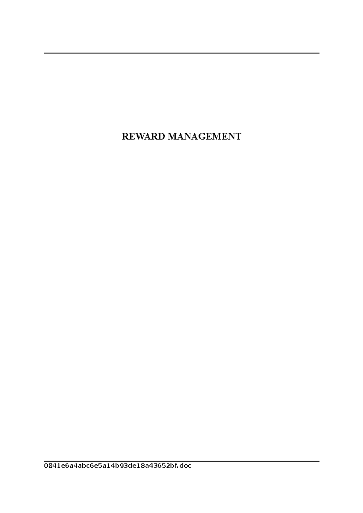 Reward Management - Lecture Notes 1-10 (Course Code: RM0841) - Studocu