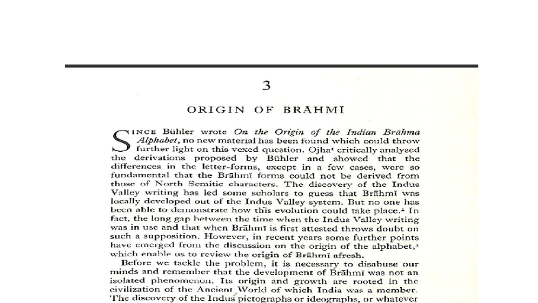 3 ORIGIN OF BRAHMI: A Critical Analysis of Its Development - Studocu