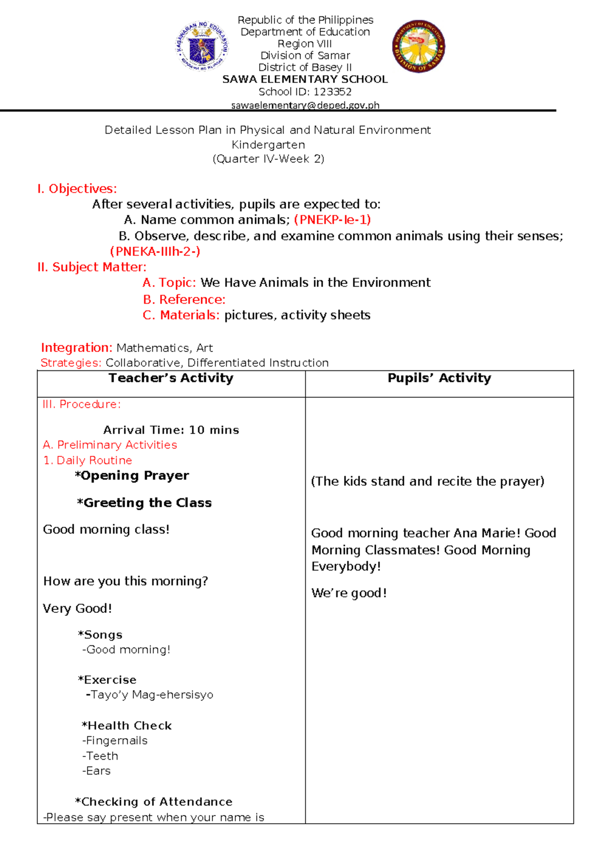 559685981 Detailed Lesson Plan in Kindergarten Quarter 4 Week 2 ...