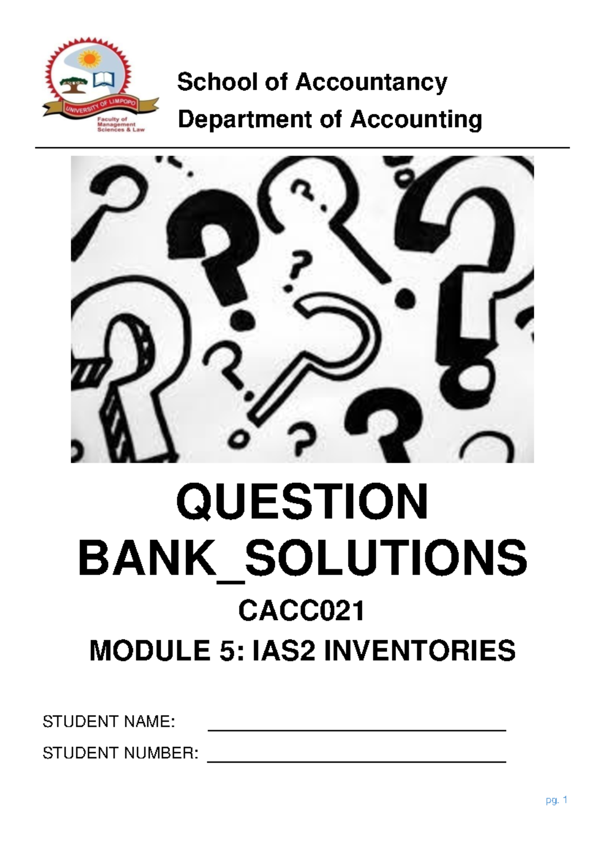 IAS 2 Inventory Question Bank Solutions CACC021 Module 5 - Studocu