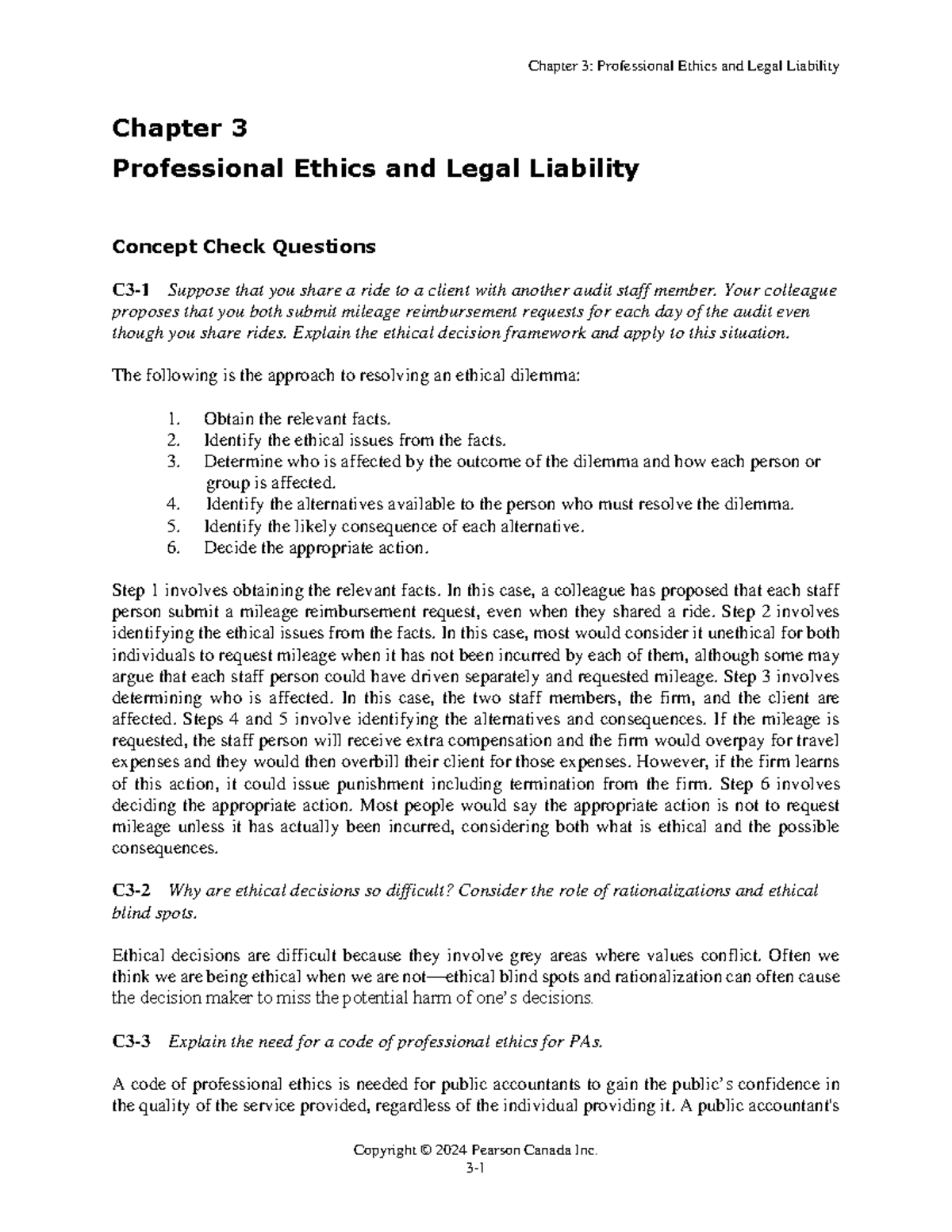 Chapter 3: Professional Ethics & Legal Liability - Concept Check ...