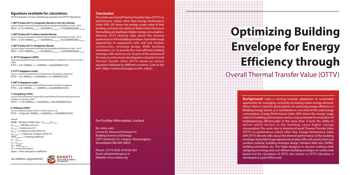 OTTV Calculator: Equations for Building Envelope Efficiency Tips - Studocu