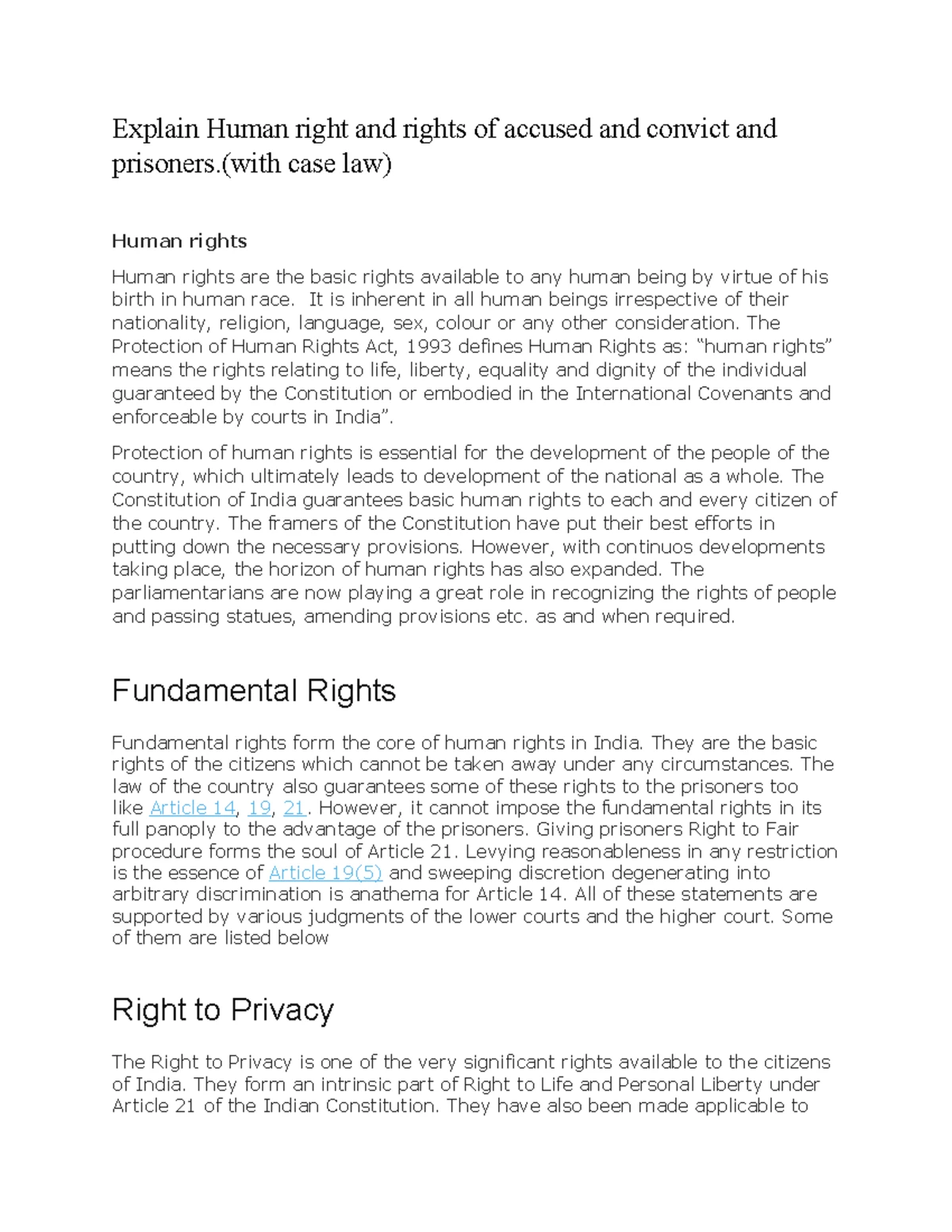 Human Roights - 1 Human rights are moral principles or norms for ...