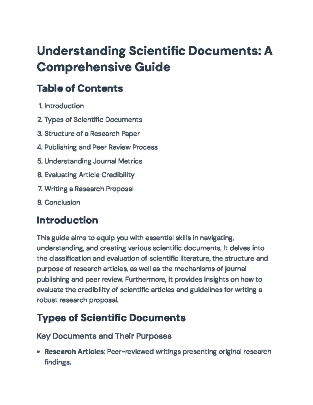 Understanding Scientific Documentation: Types, Structure, and ...