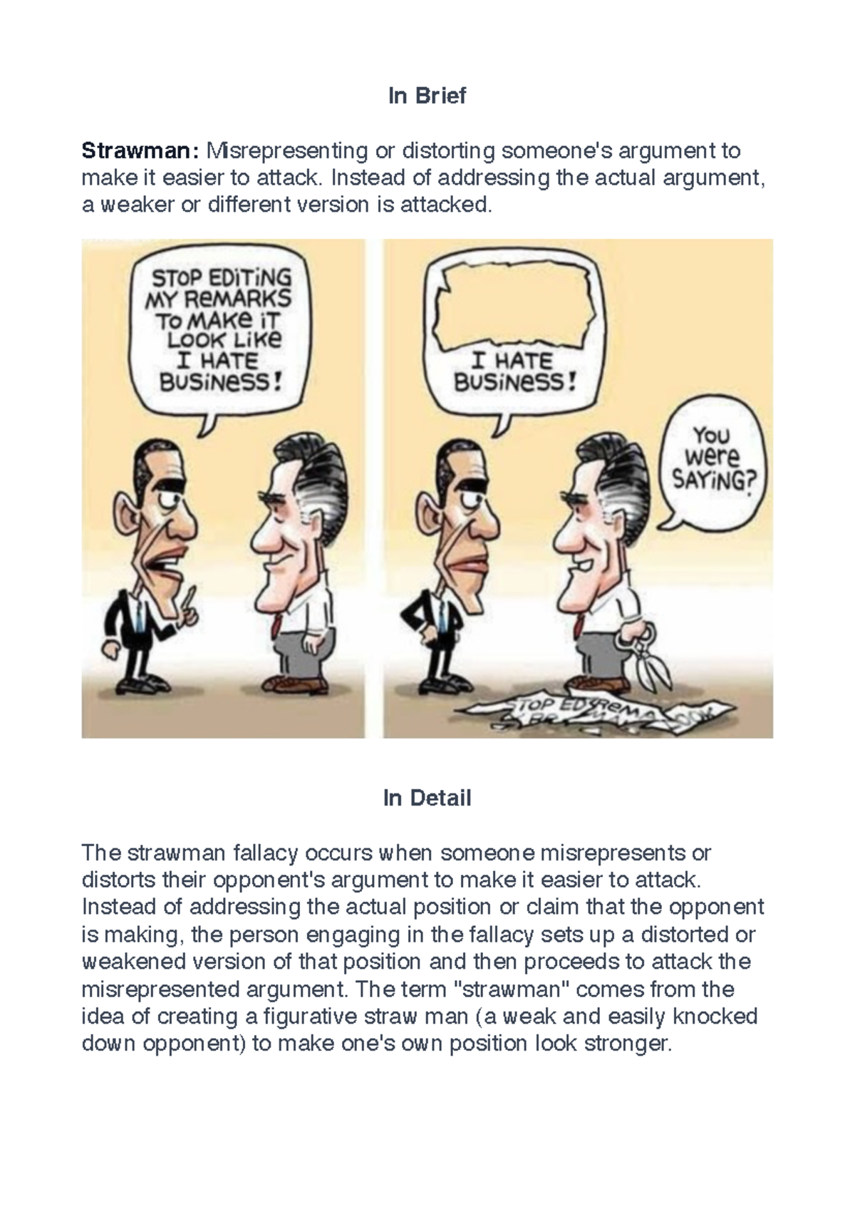 002-Logical Fallacy-Strawman - In Brief Strawman: Misrepresenting or ...