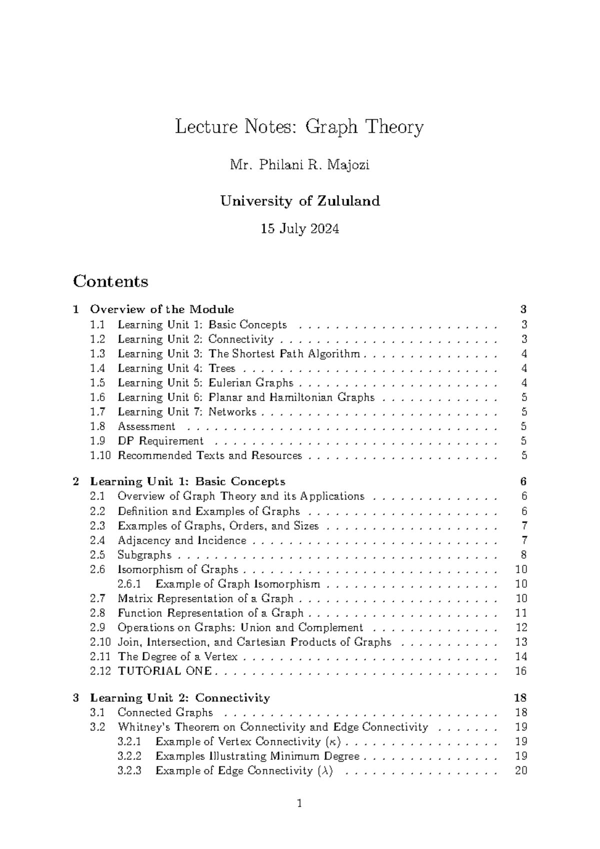 4MTH312 Lecture Notes: Comprehensive Guide to Graph Theory - Studocu