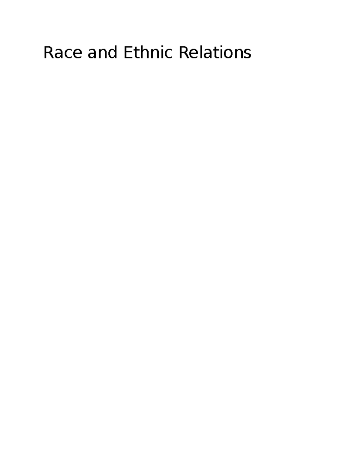 Race and Ethnic Relations: Chapter 1 Overview and Key Concepts - Studocu