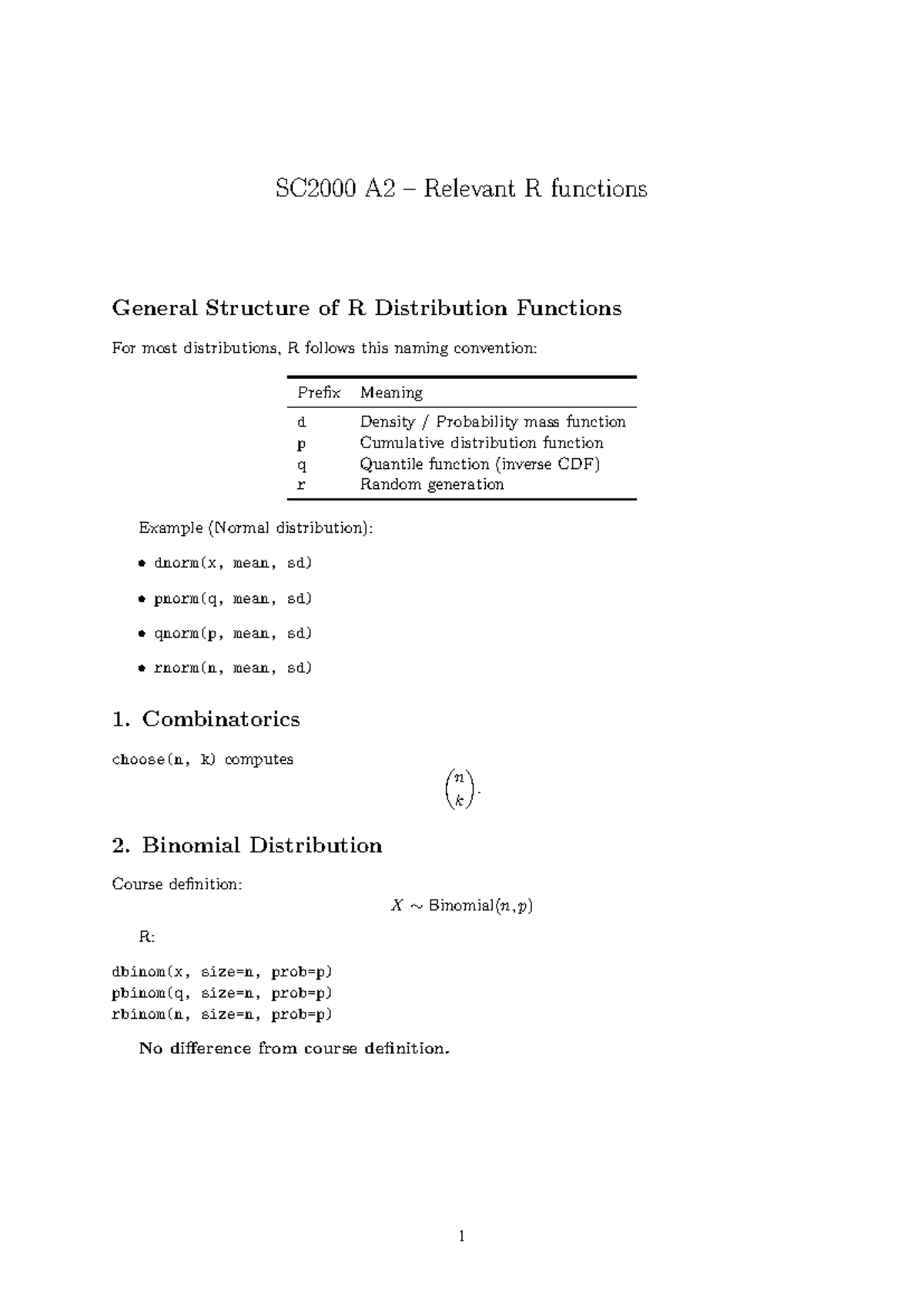SC2000 A2 Relevant R Functions for Distribution Analysis - Studocu