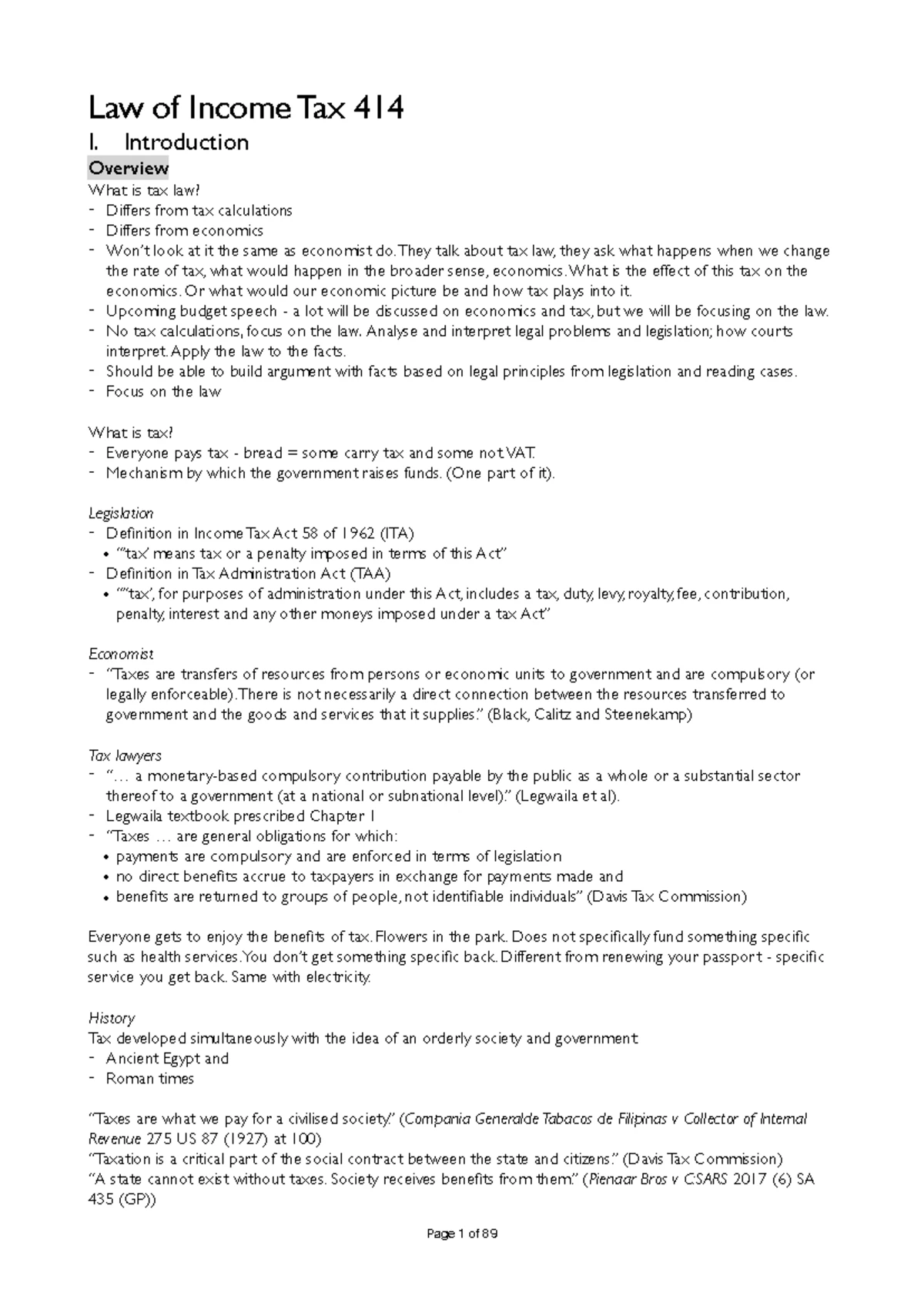 Applying the ILAC Method for Income Tax Law 414: A Guide - Studocu