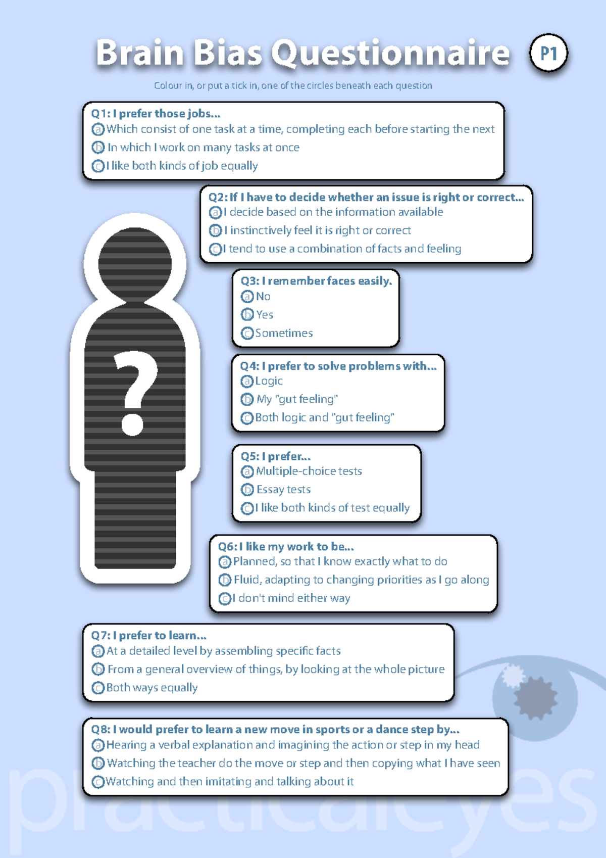 Brain Bias Questionnaire - Learning Preferences (Part 1) - Studocu