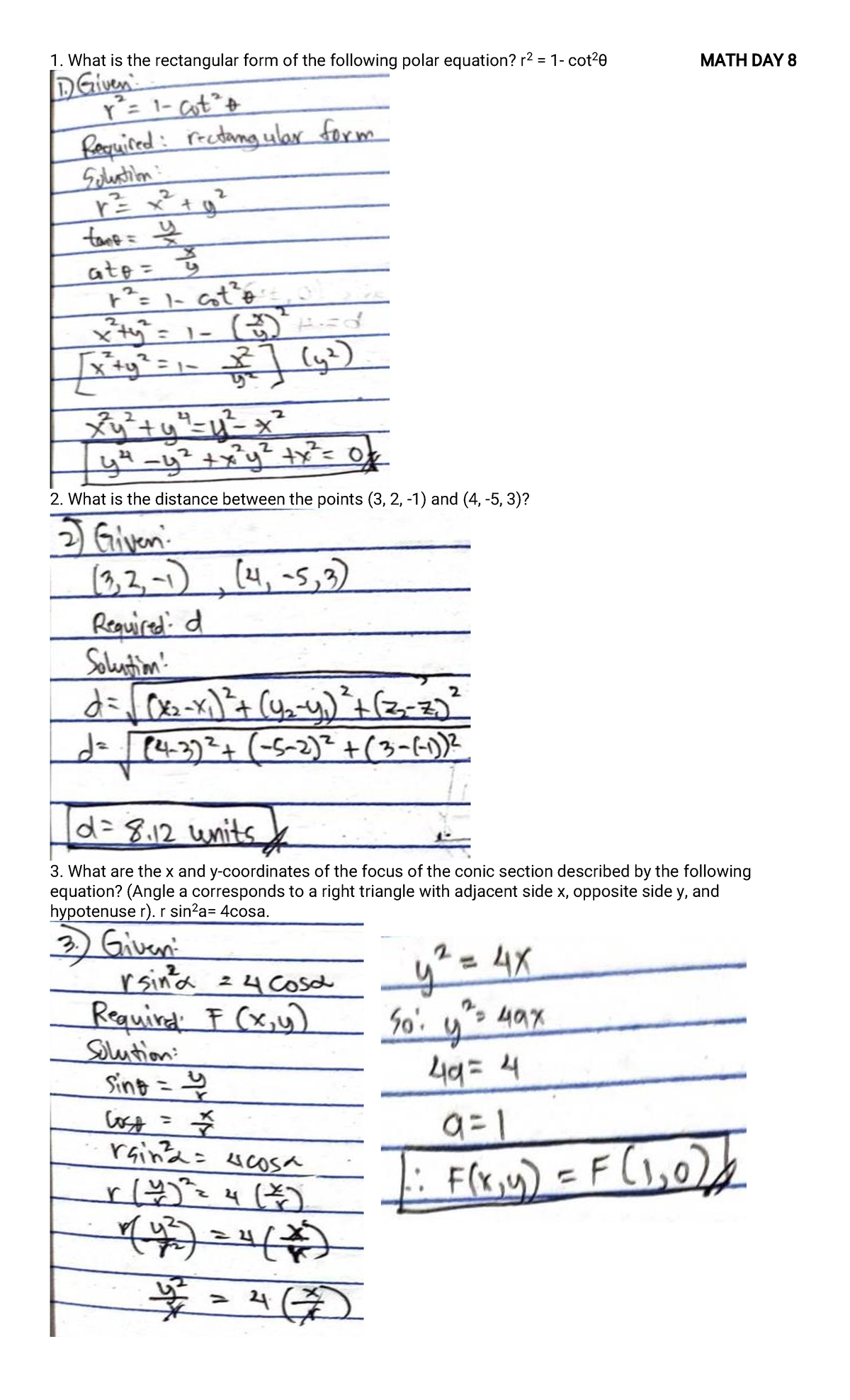 MATH 101: Polar and Rectangular Coordinates Exam Review - Studocu
