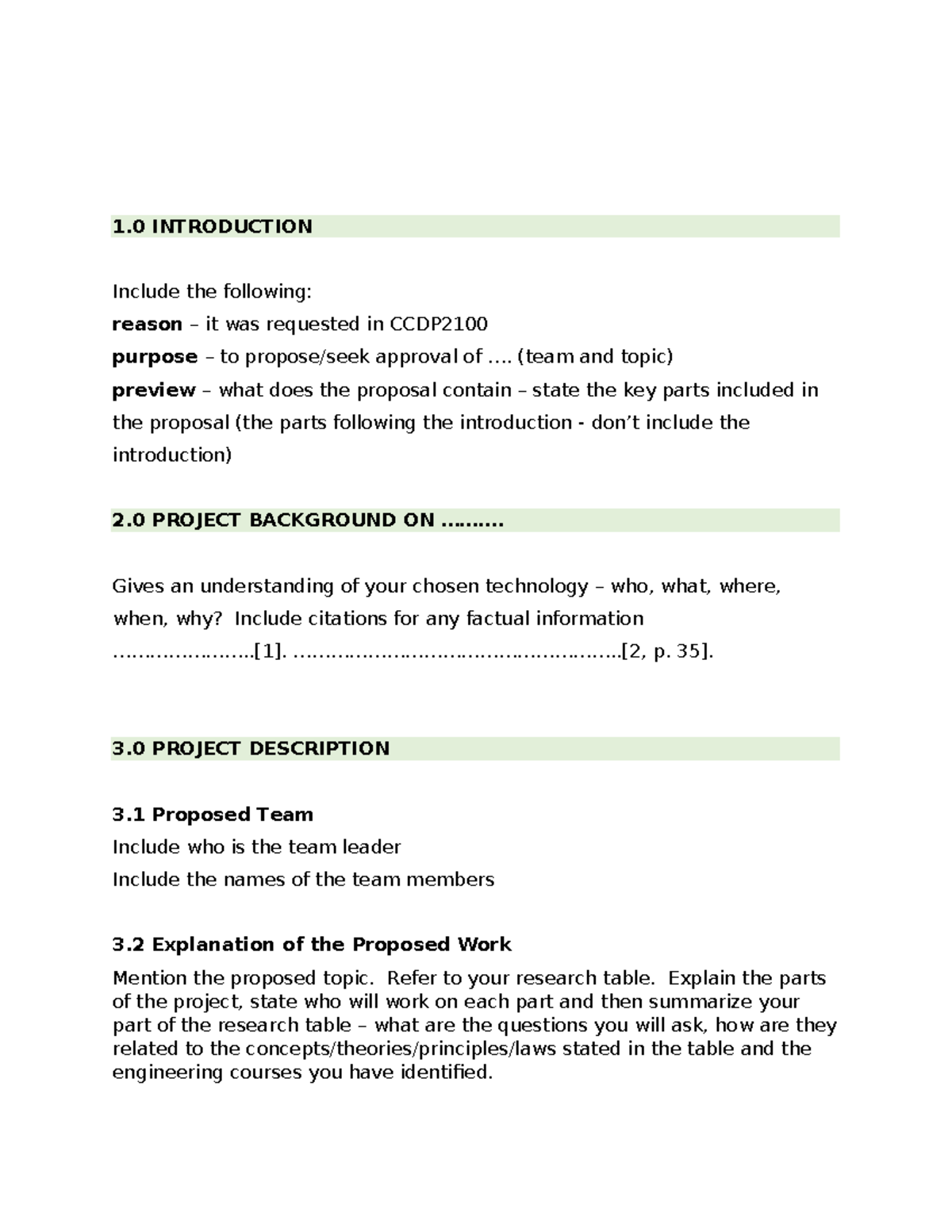 CCDP 101: Sample Proposal Format and Guidelines for Submission - Studocu