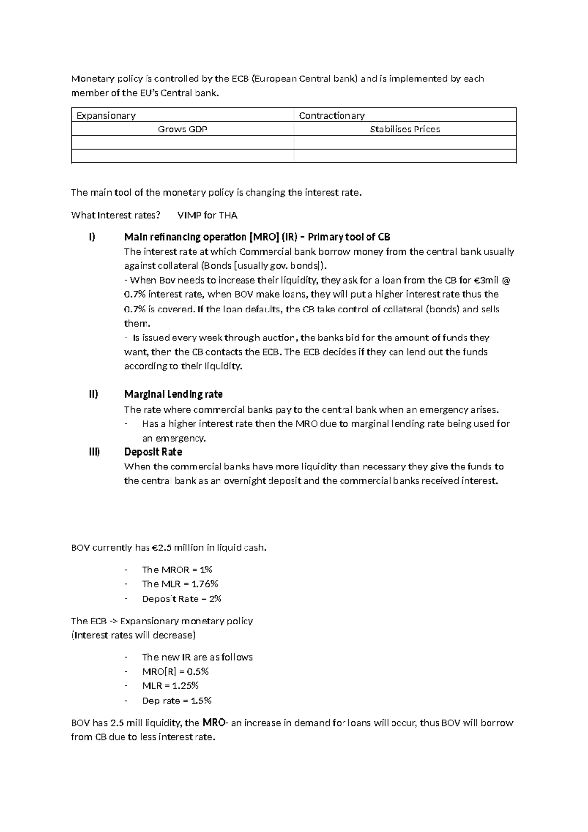 Chapter 6 Notes: ECB Monetary Policy and Interest Rates Analysis - Studocu