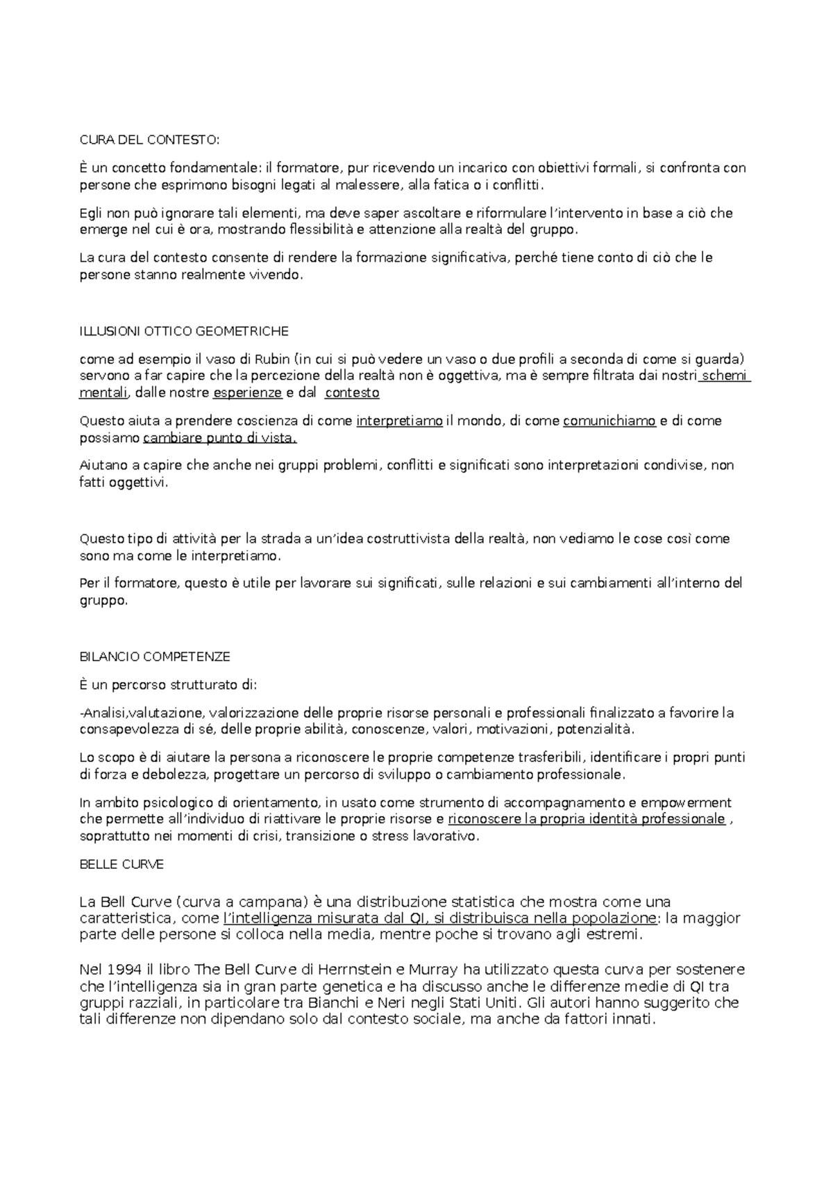 CURA DEL CONTESTO E FORMAZIONE PSICOSOCIALE: RIASSUNTO E RIFLESSIONI ...