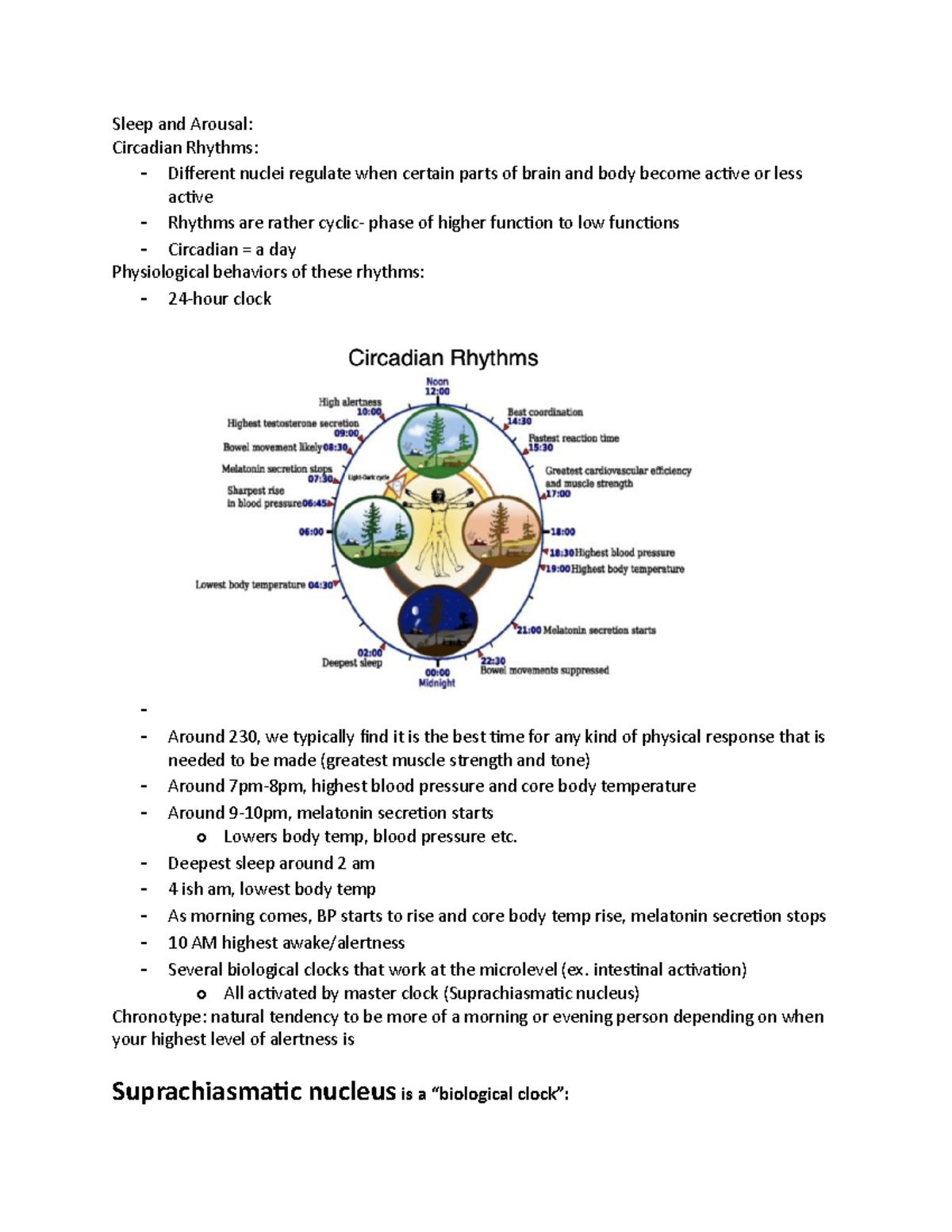 Biopsych unit 2 - detailed lecture notes for the class. - Sleep and ...