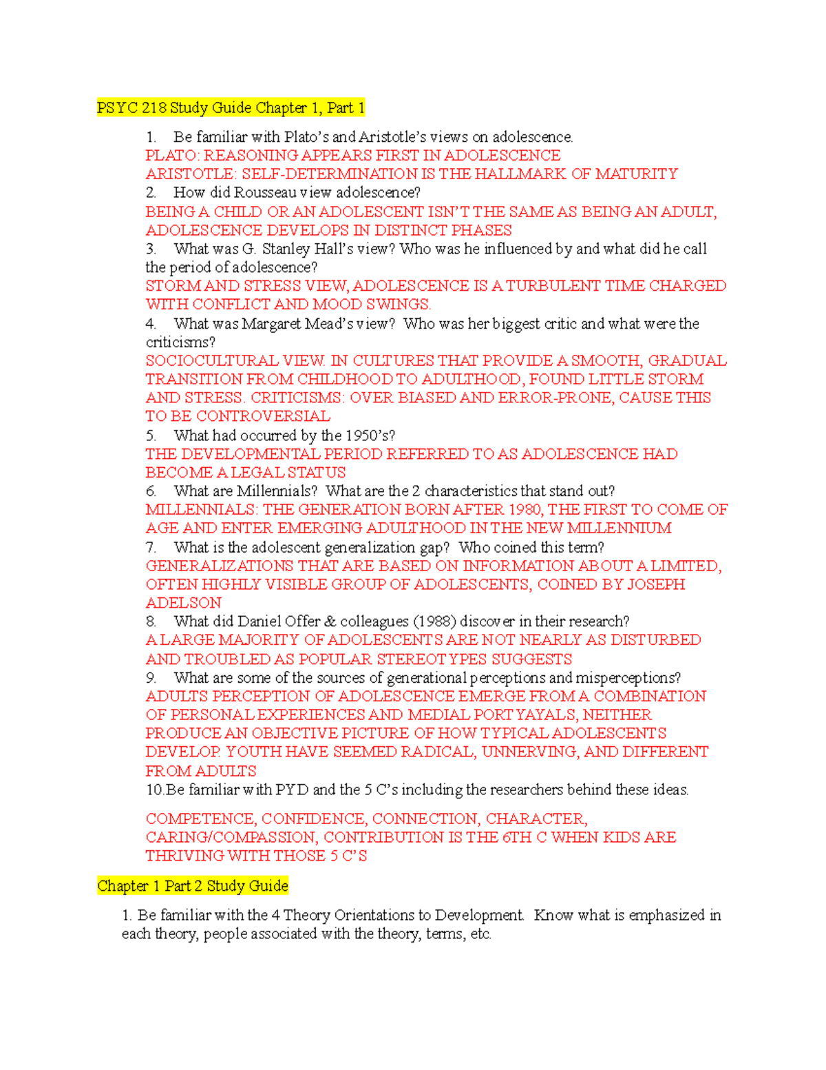 PSYC 218 Chapter 1 Study Guide: Key Theories and Concepts - Studocu