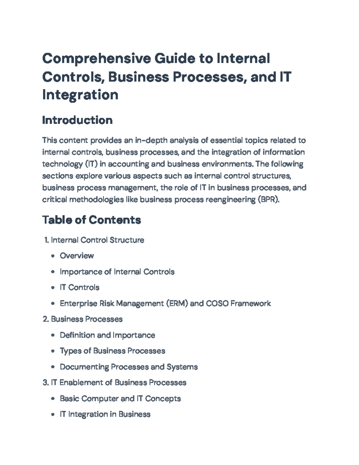 Comprehensive Guide on Internal Controls & IT Integration in Business ...