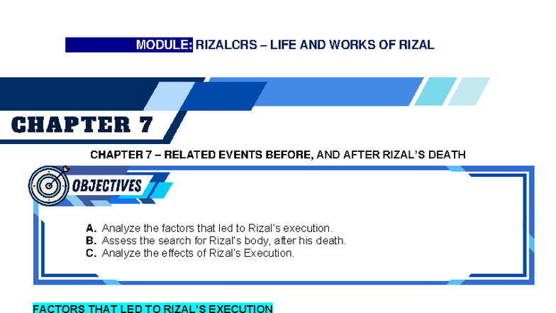 MODULE: RIZALCRS LIFE AND WORKS OF RIZAL CHAPTER 7 - EVENTS BEFORE ...