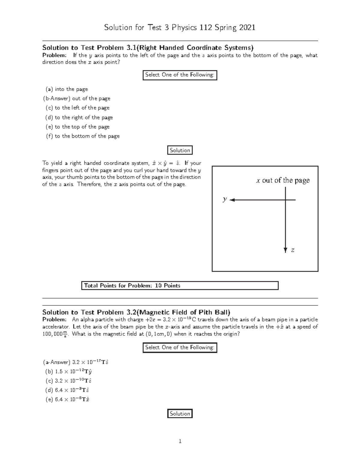Test3-solution - physics112 - Solution for Test 3 Physics 112 Spring ...