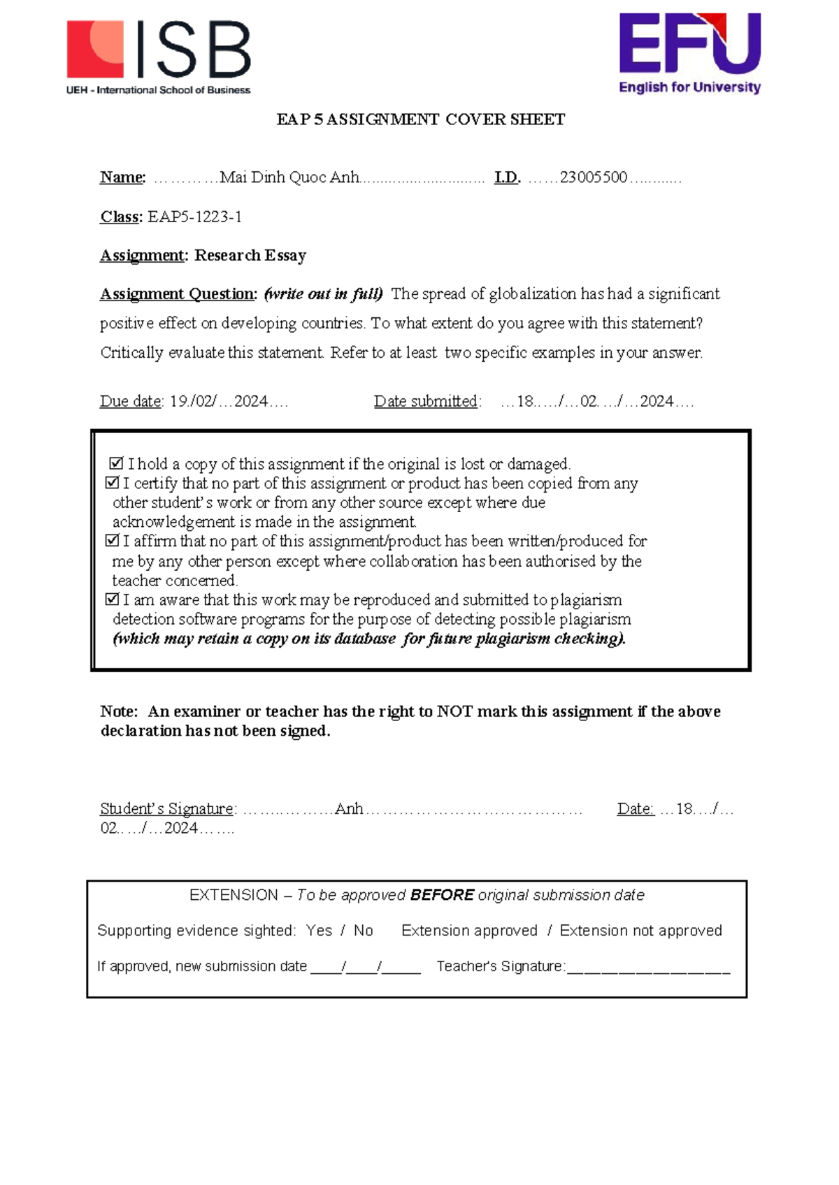 EAP5-1223-1 Research Essay Mai Dinh Quoc Anh 23005500 - EAP 5 ...