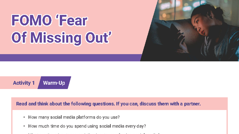 FOMO and Social Media: Reading Activities and Reflections - Studocu