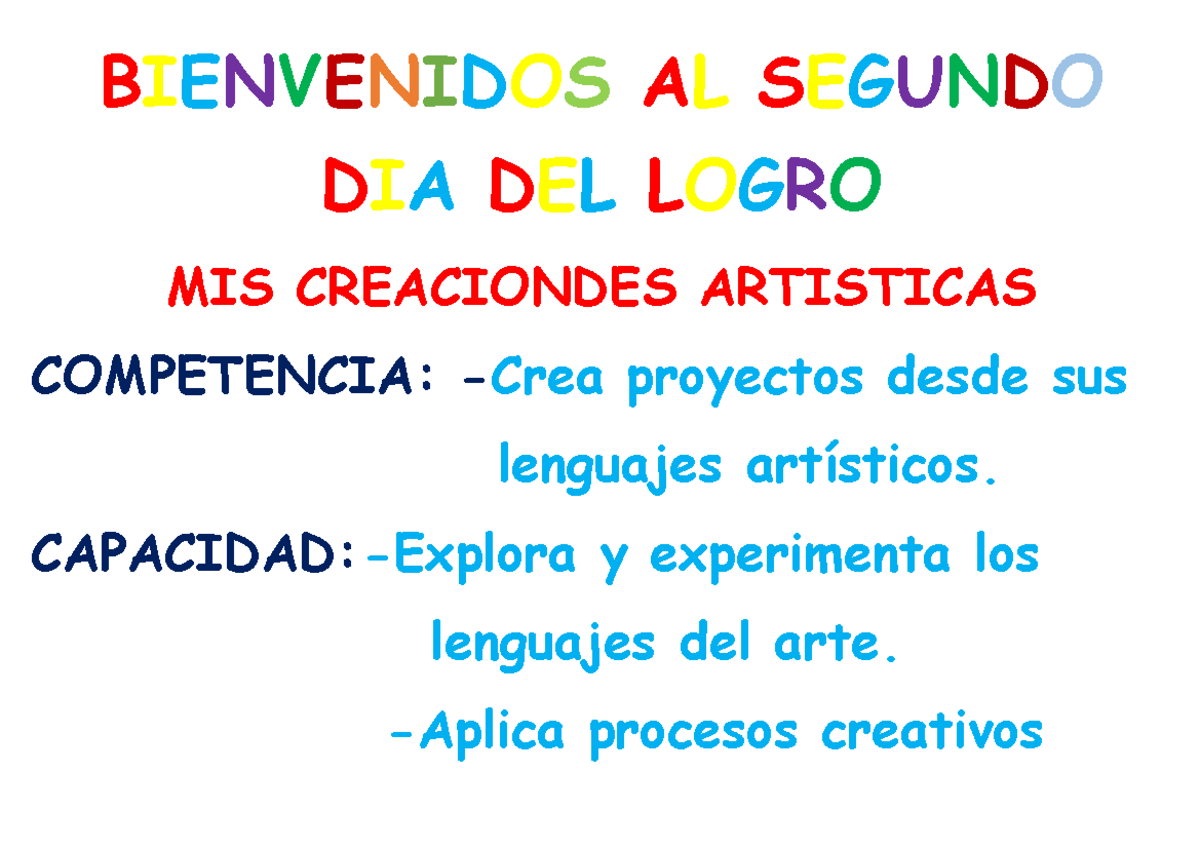 Bienvenidos AL Segundo DIA DEL Logro - comunicacion - BIENVENIDOS AL ...