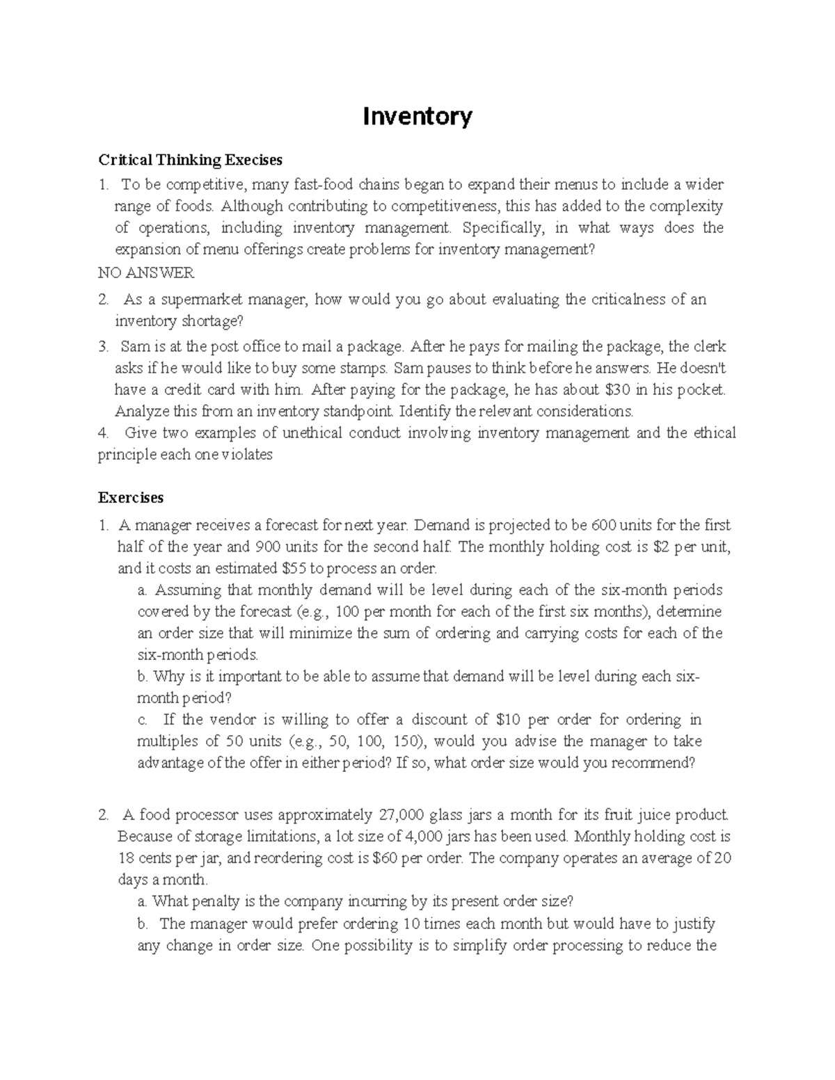 Inventory Management Challenges and Strategies for Optimization - Studocu