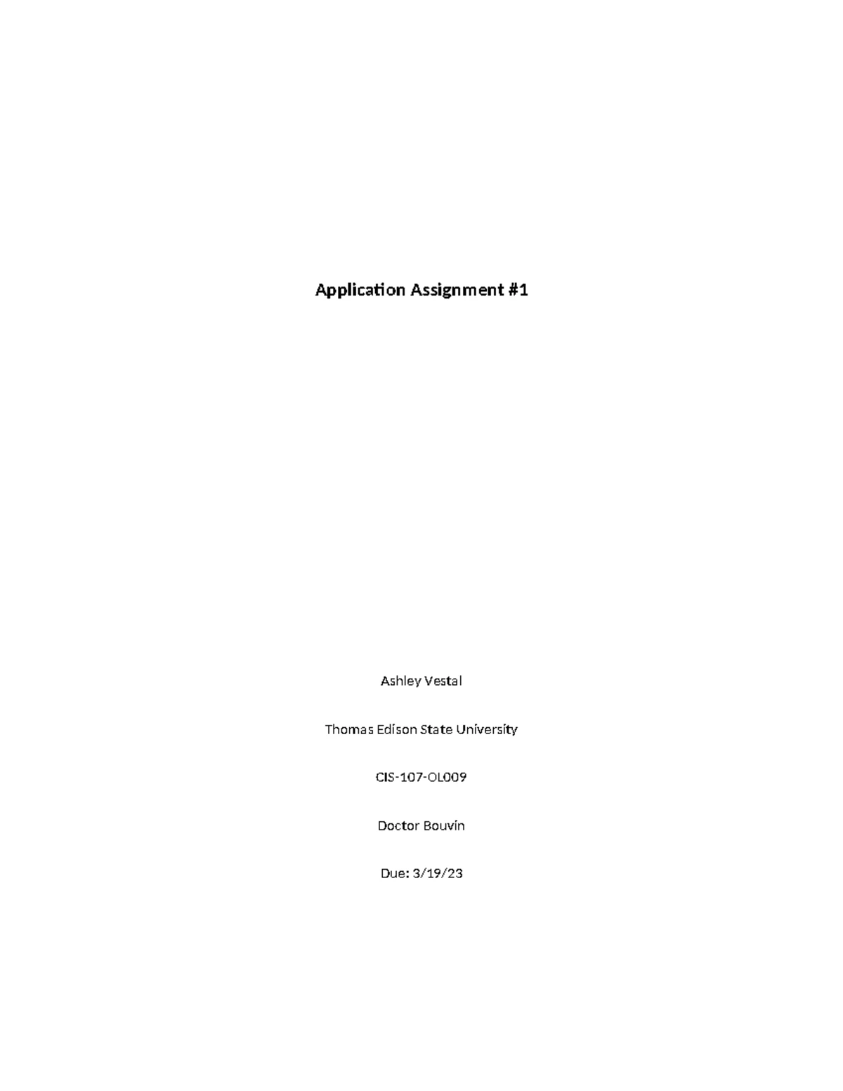 CIS-107-OL Application Assignment #4: Utilizing Microsoft OneDrive for ...