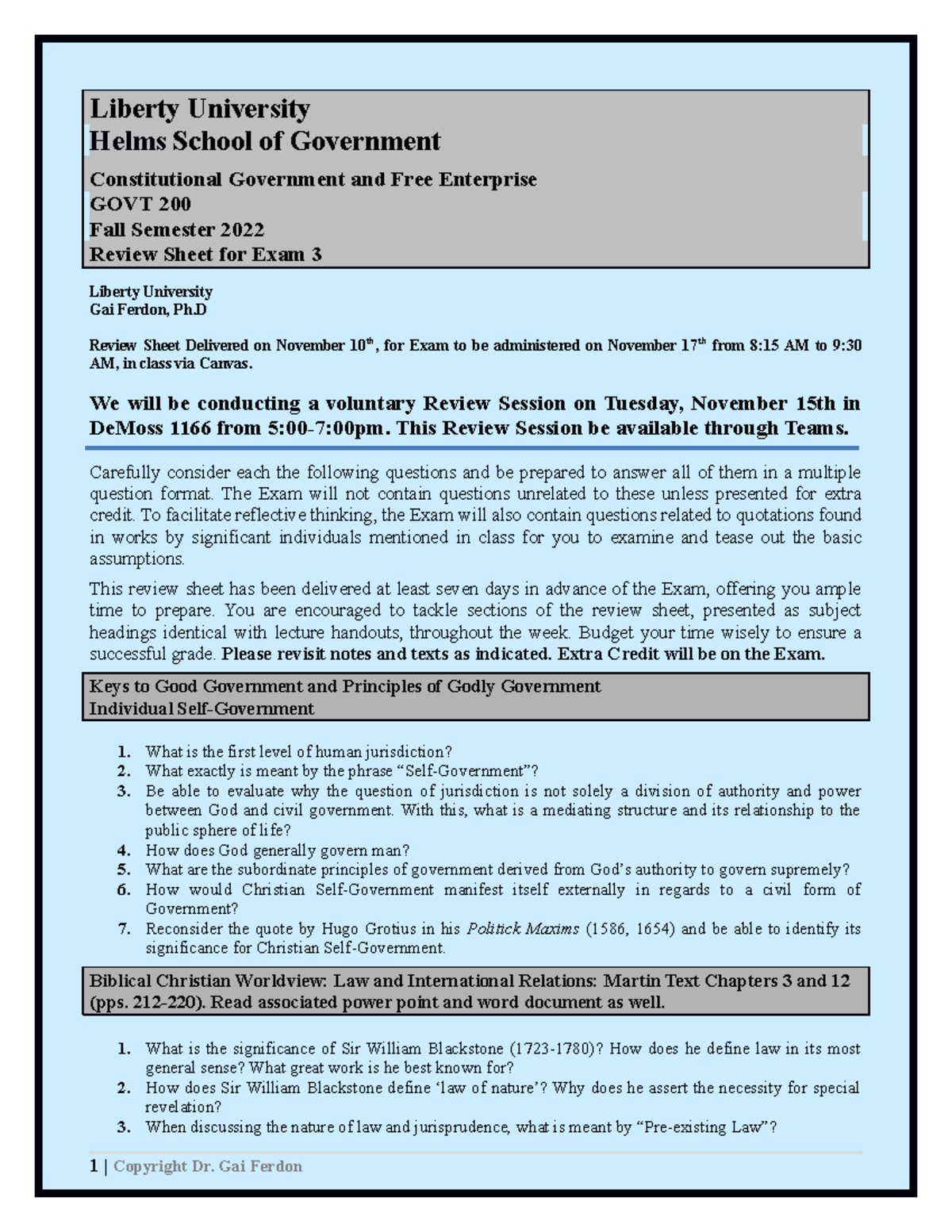 GOVT 200 Review Sheet for Final Exam 3 - Fall 2022 - Studocu