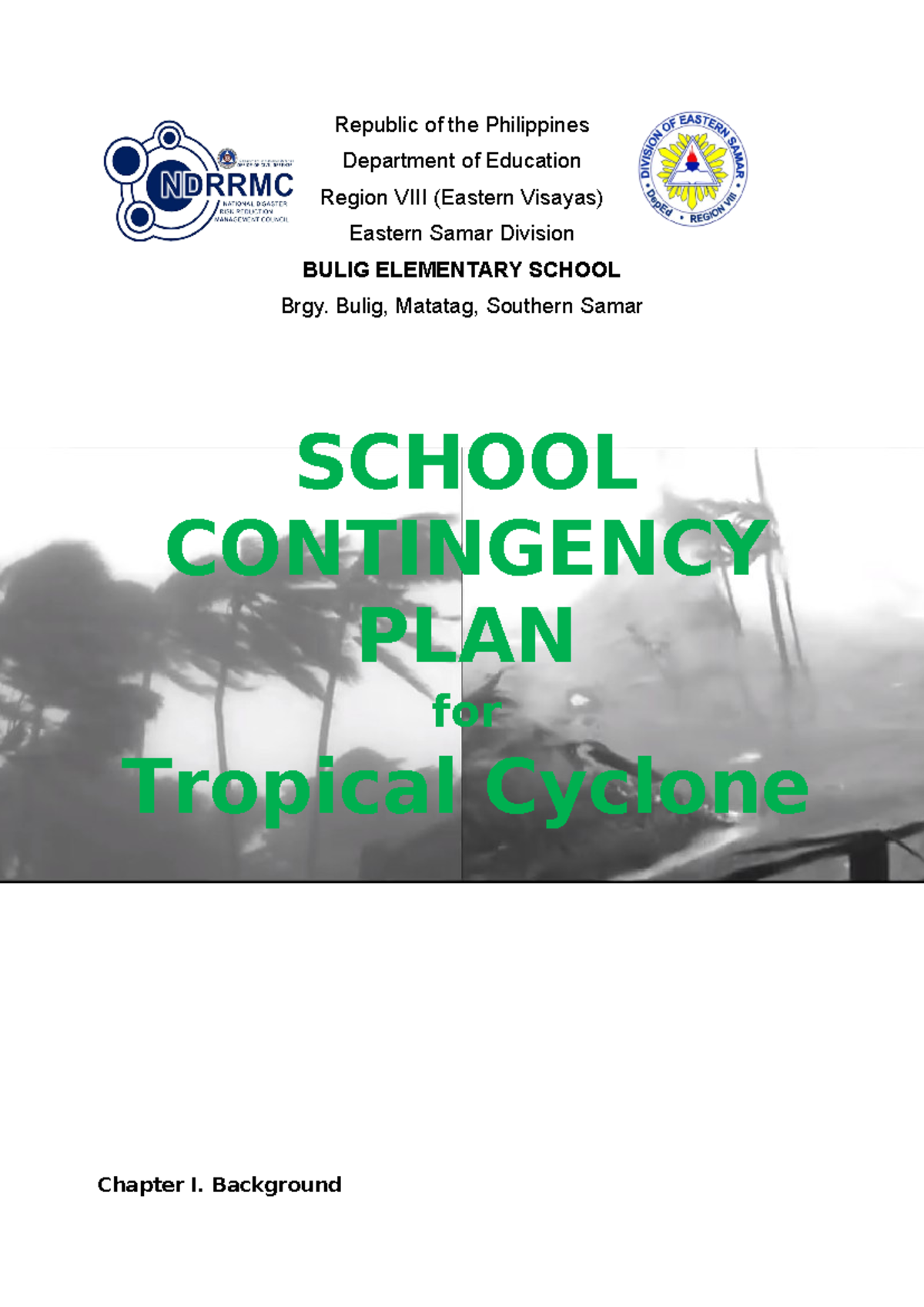 Contingency PLAN Cover - Republic of the Philippines Department of ...